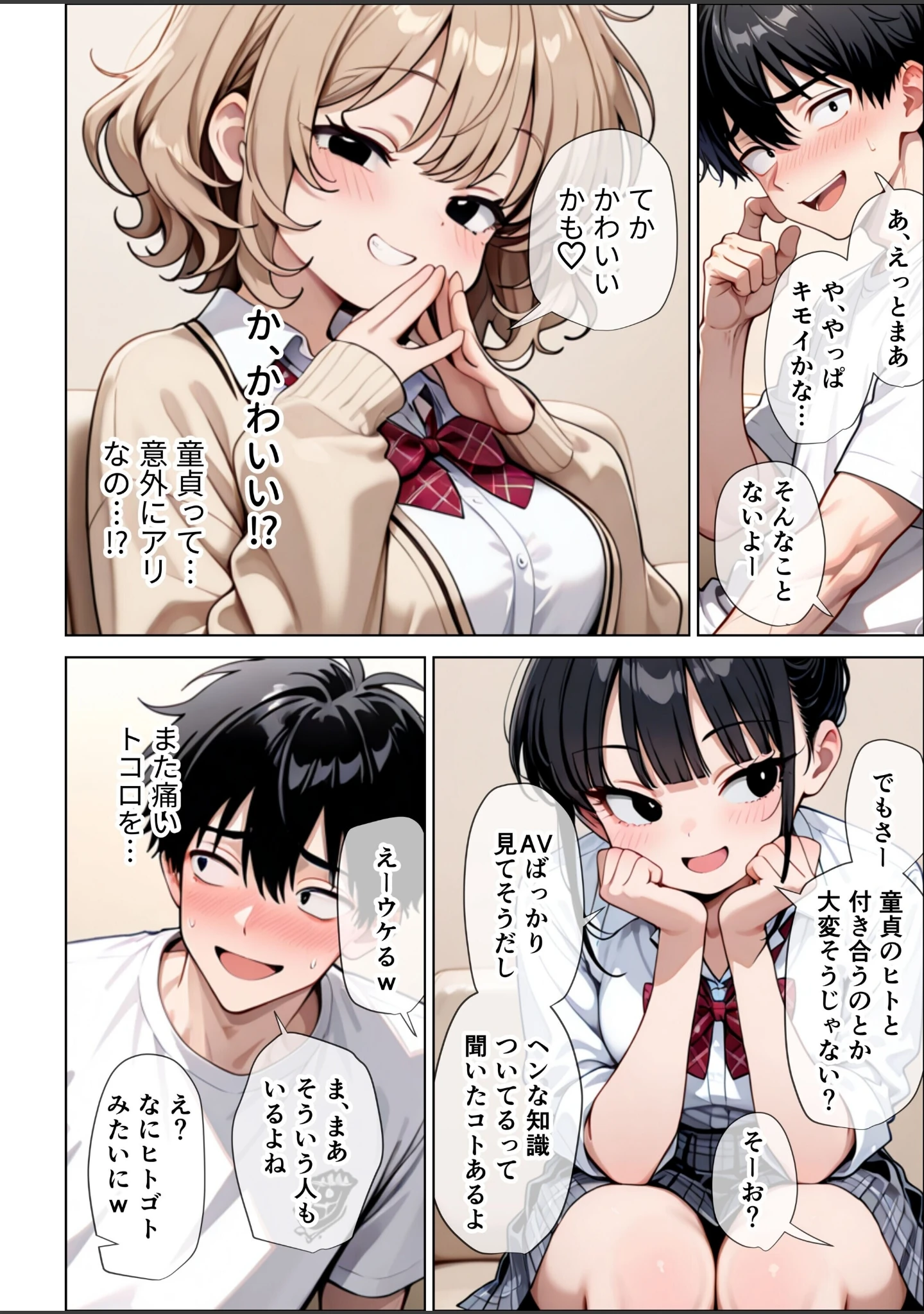 「【イけ】【イくな】●●なんかに全然キョーミがない僕を強●勃起させ脳がバグるほど相反責めしてくる甘サド義妹とその友達【白抜き修正版】」（ぱびゅ） 試し読み 7ページ目