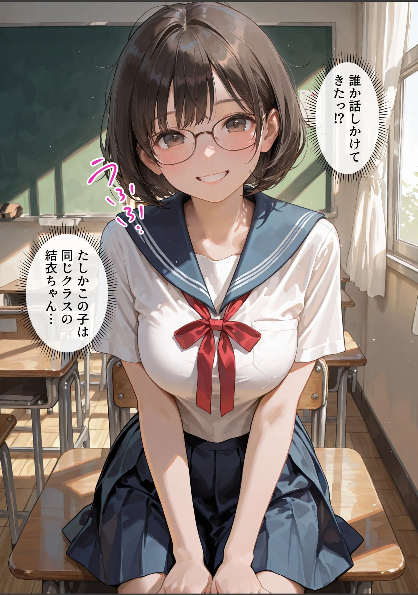 「処女と童貞のオタクな二人が発情し過ぎて精液まみれになった件【モザイク版】」（極彩色） 試し読み 9ページ目