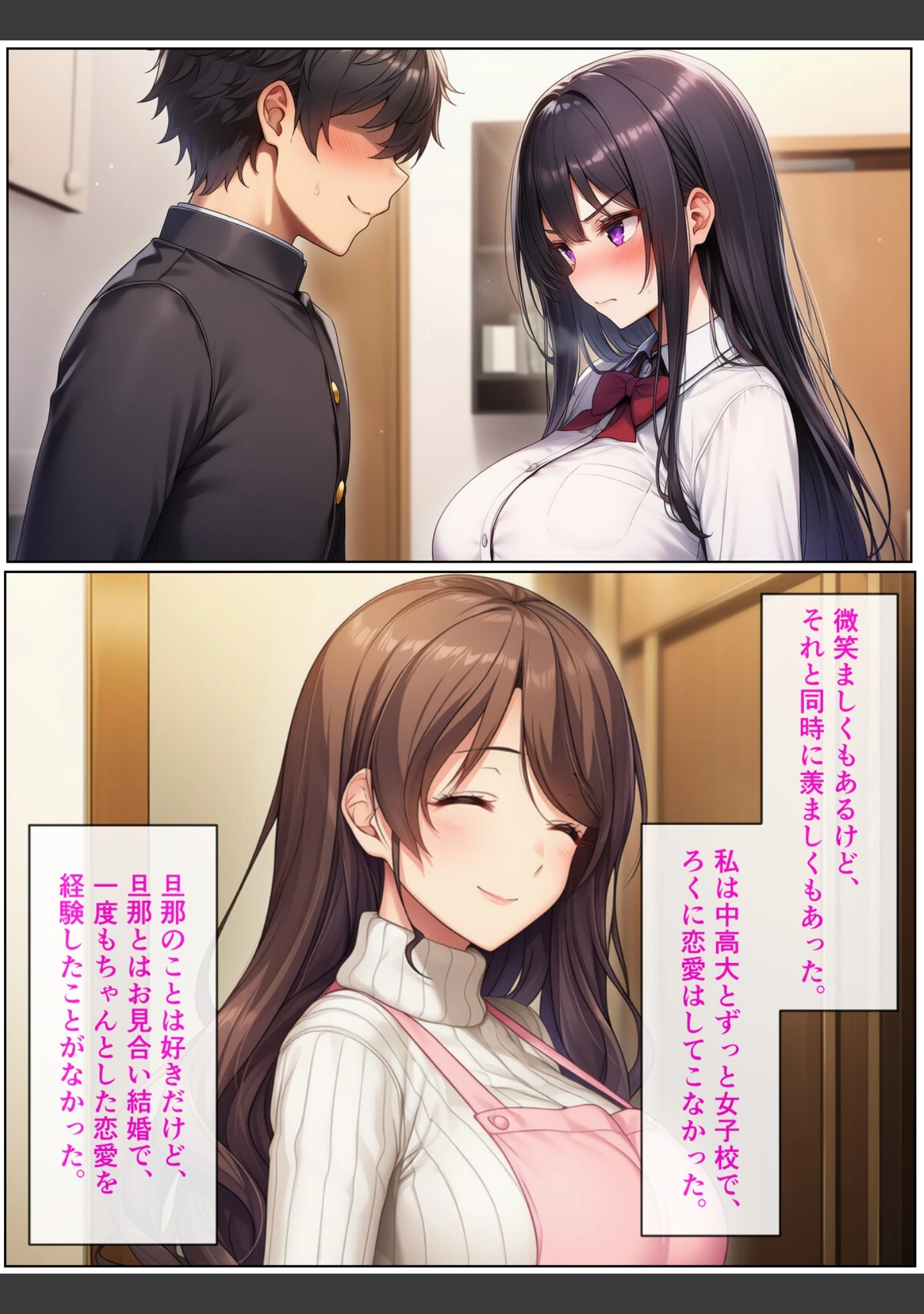 「清楚系アラフォー人妻は欲求不満で娘の彼氏とらぶらぶえっちする話【モザイク版】」（ぬぽぬぽらぼ） 試し読み 4ページ目