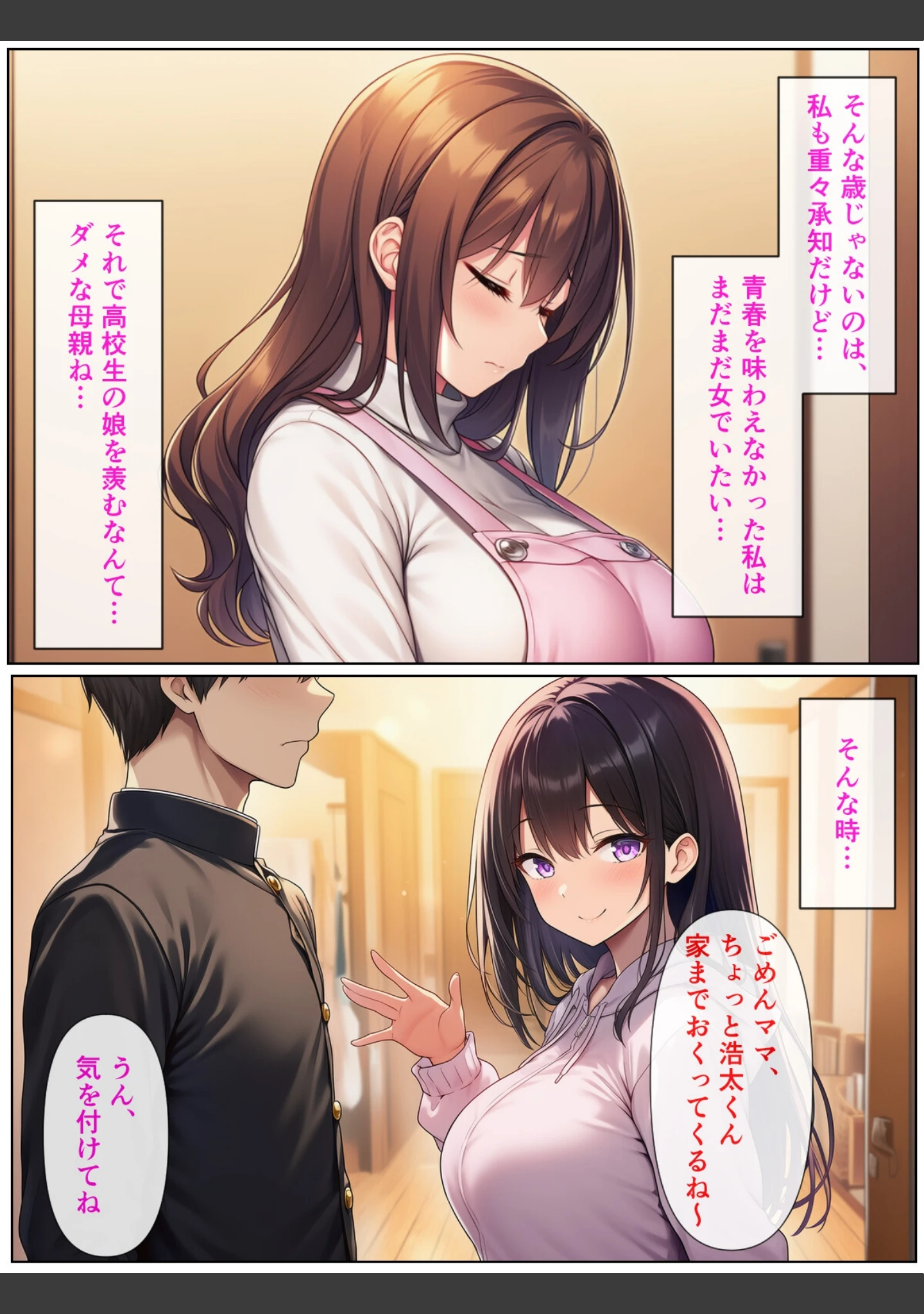 「清楚系アラフォー人妻は欲求不満で娘の彼氏とらぶらぶえっちする話【モザイク版】」（ぬぽぬぽらぼ） 試し読み 6ページ目