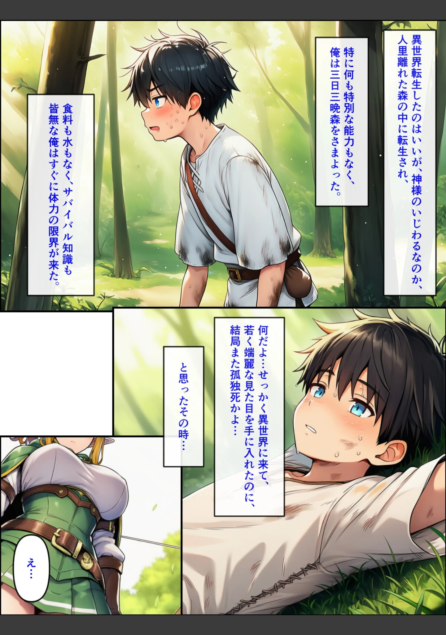 「異世界転生して美人巨乳エルフ親子とらぶらぶセックスする話 〜娘編〜【モザイク版】」（ぬぽぬぽらぼ） 試し読み 7ページ目