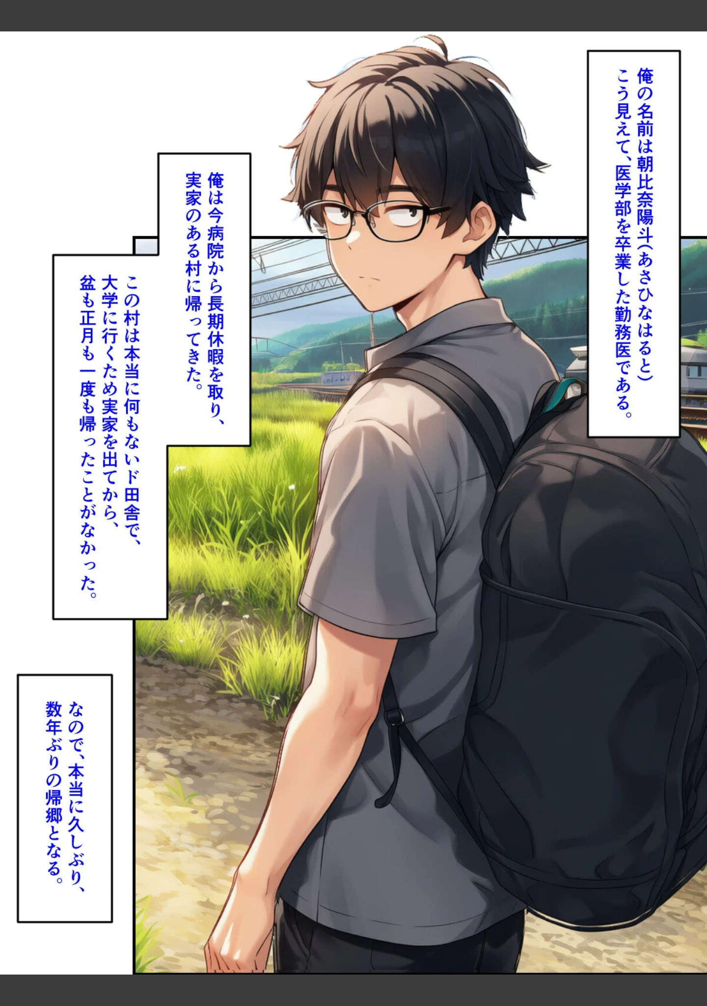 「久しぶりに帰った田舎で、幼なじみと思い出巡りする話【モザイク版】」（ぬぽぬぽらぼ） 試し読み 2ページ目
