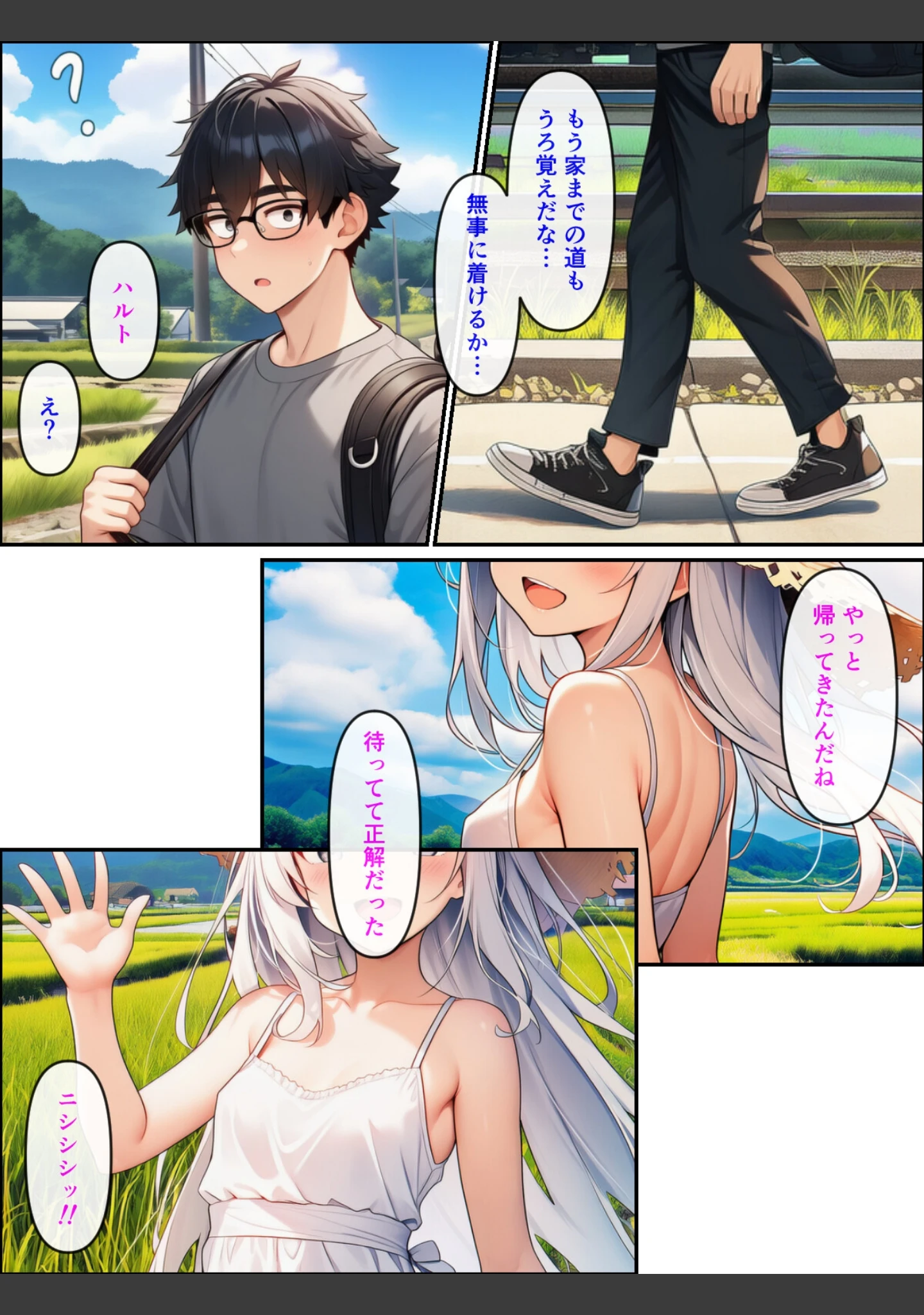 「久しぶりに帰った田舎で、幼なじみと思い出巡りする話【モザイク版】」（ぬぽぬぽらぼ） 試し読み 3ページ目