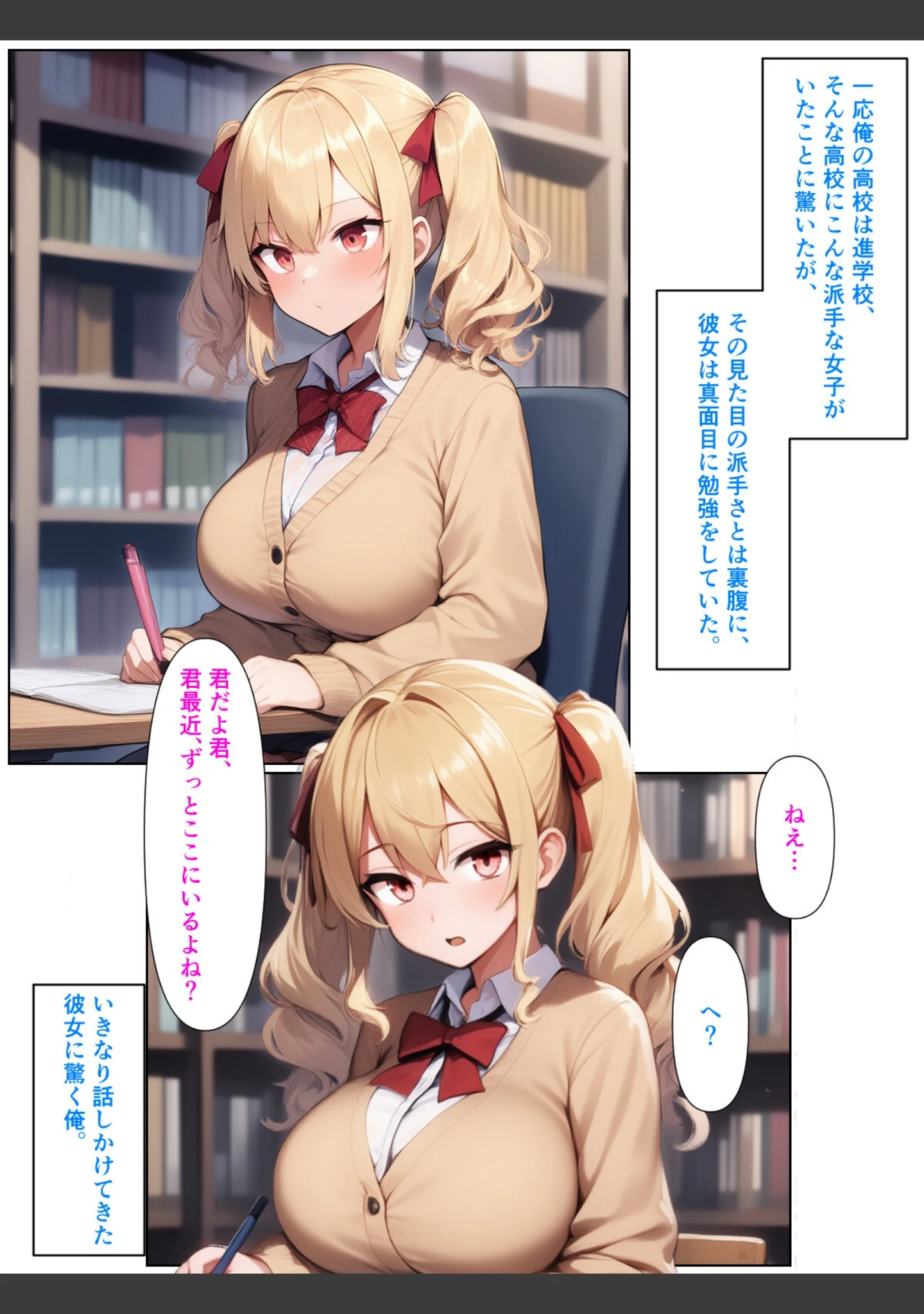 「優等生の金髪ツインテの巨乳ギャルさんとラブラブエッチする話【モザイク版】」（ぬぽぬぽらぼ） 試し読み 8ページ目