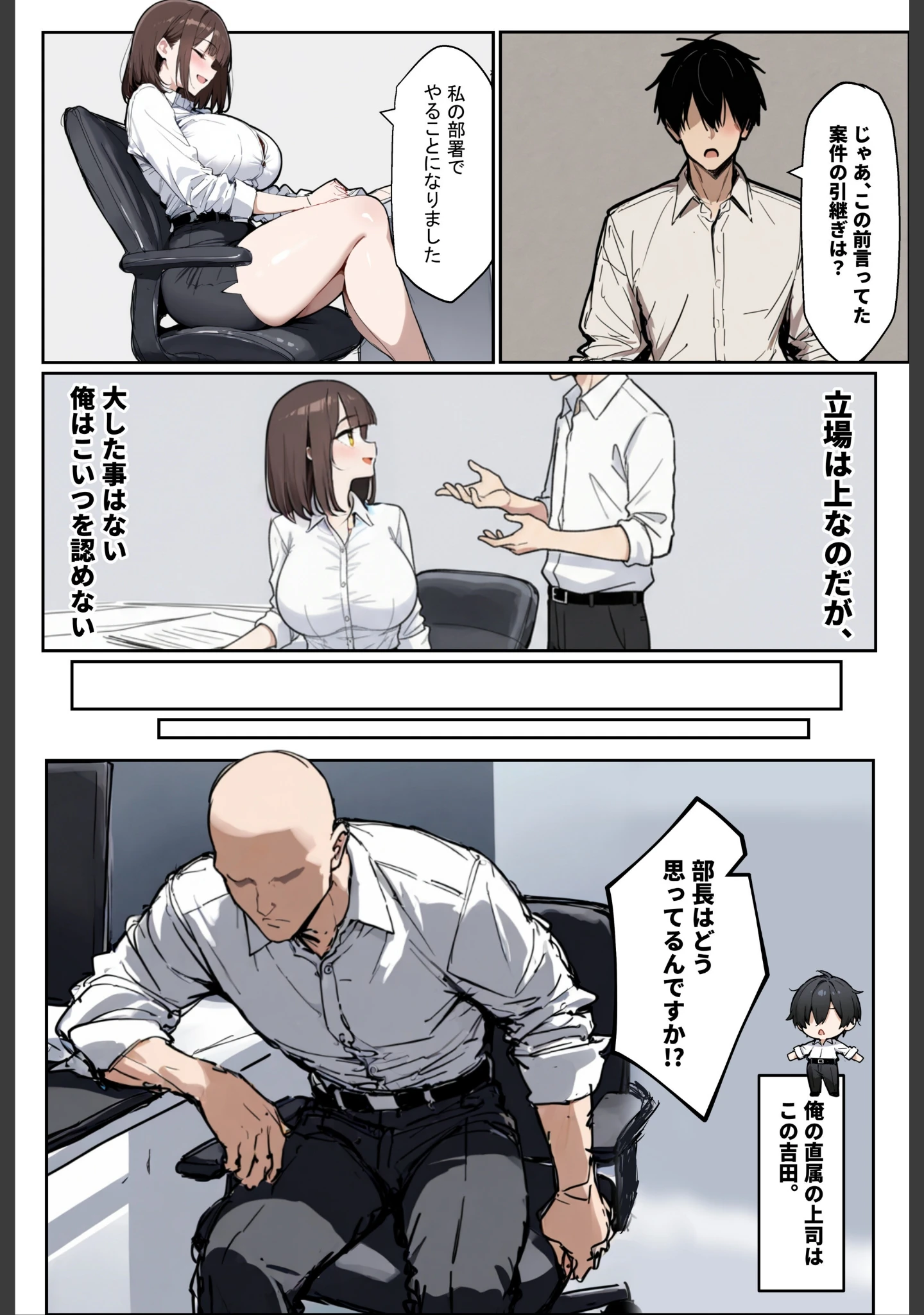 「どうせ、職場ハラハラSEXするのに巨乳の人妻にあーだのこーだの【棒消し修正版】」（ロマンガールズ） 試し読み 3ページ目
