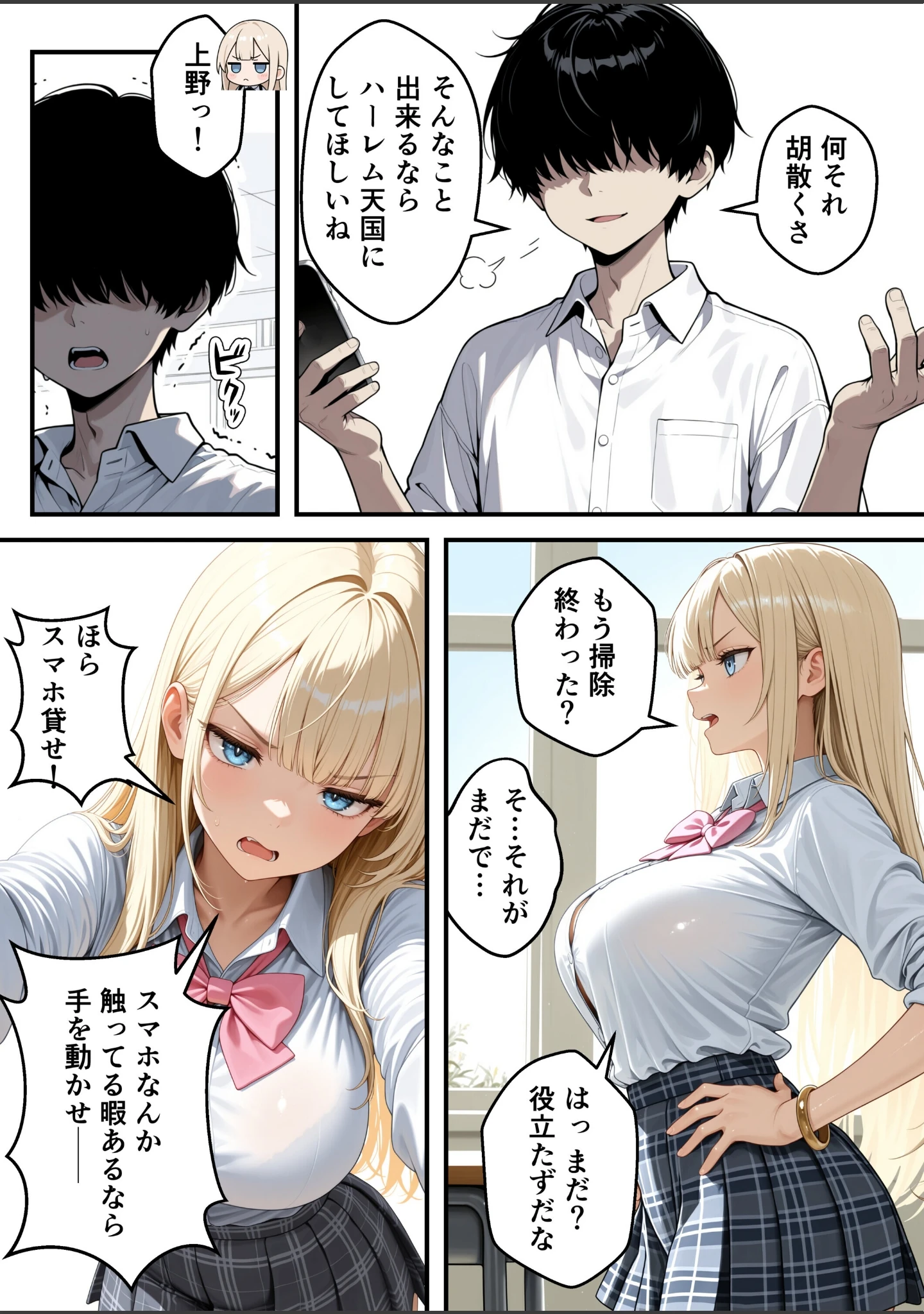 「いじめられっ子の僕が催●アプリで性悪ギャルから逆レ○プ_搾精ハーレム地獄【モザイク版】」（あふれだすにじる） 試し読み 13ページ目