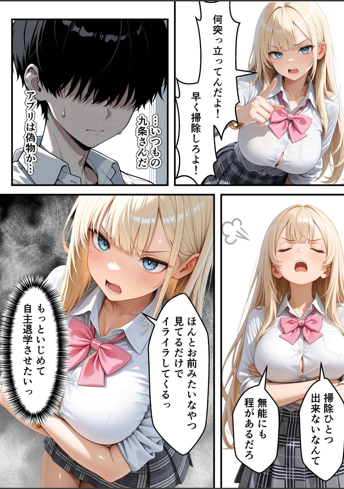「いじめられっ子の僕が催●アプリで性悪ギャルから逆レ○プ_搾精ハーレム地獄【モザイク版】」（あふれだすにじる） 試し読み 15ページ目