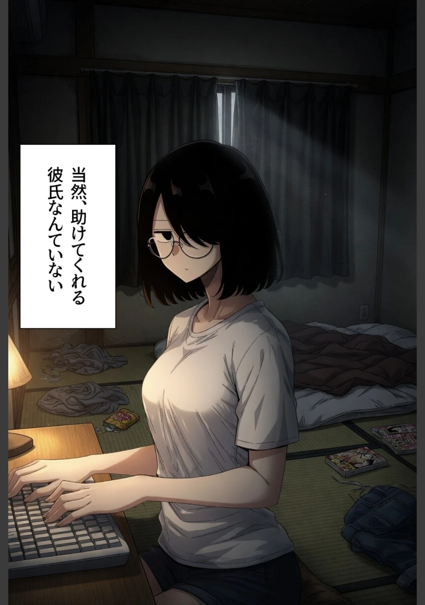 「引きこもり女に餌付けしてたら、セックスさせてくれるようになった。【モザイク版】（単話）」（ハラメウメ） 試し読み 2ページ目