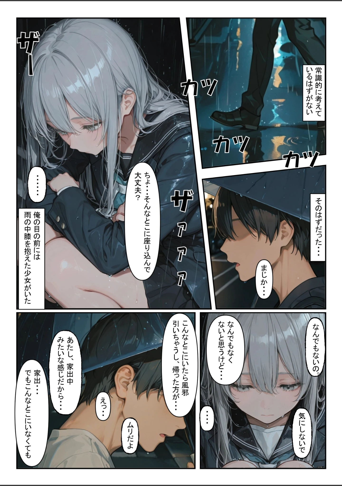 「家出少女を拾ったら【白抜き修正版】」（かまあげ館） 試し読み 4ページ目