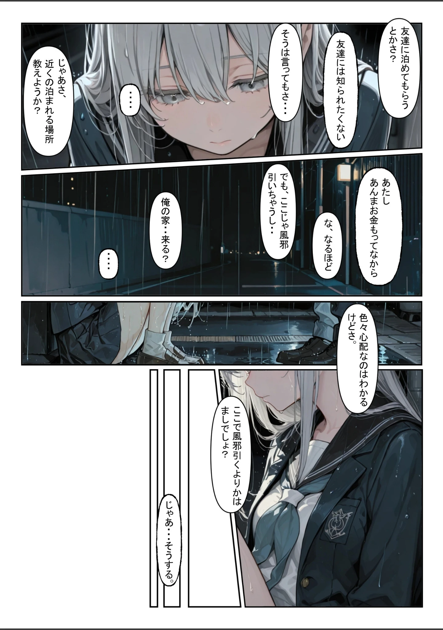 「家出少女を拾ったら【白抜き修正版】」（かまあげ館） 試し読み 5ページ目