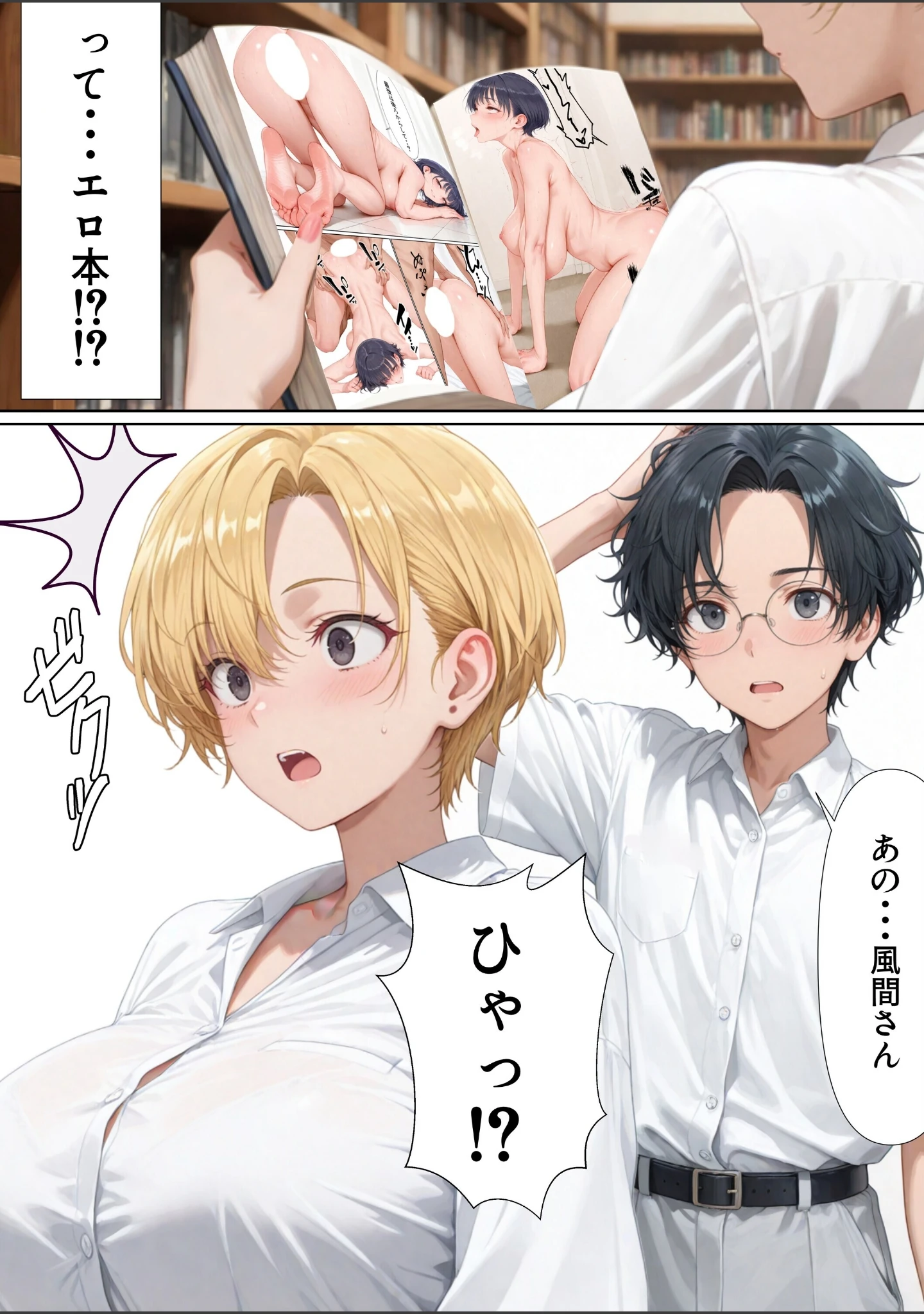 「エロ同人大好きな女子校生ギャルがクラスメイトと初濃厚SEX【白抜き修正版】」（JKあんまん） 試し読み 3ページ目