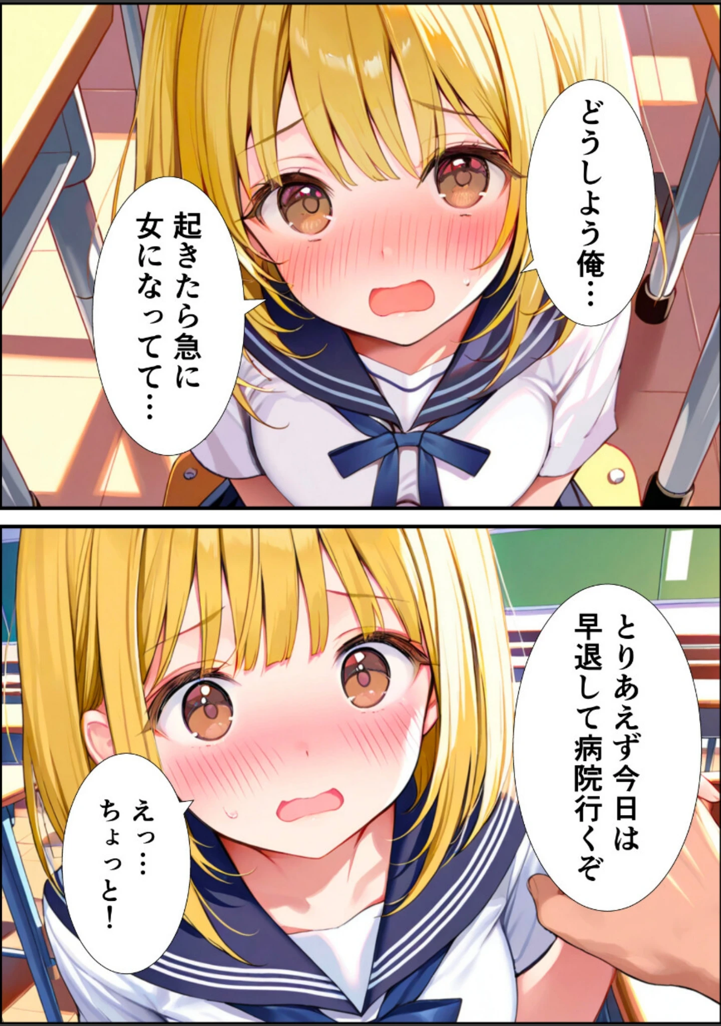 「女体化した親友が俺の彼女になるまでの話【白抜き修正版】」（悪魔ほろほろ） 試し読み 5ページ目