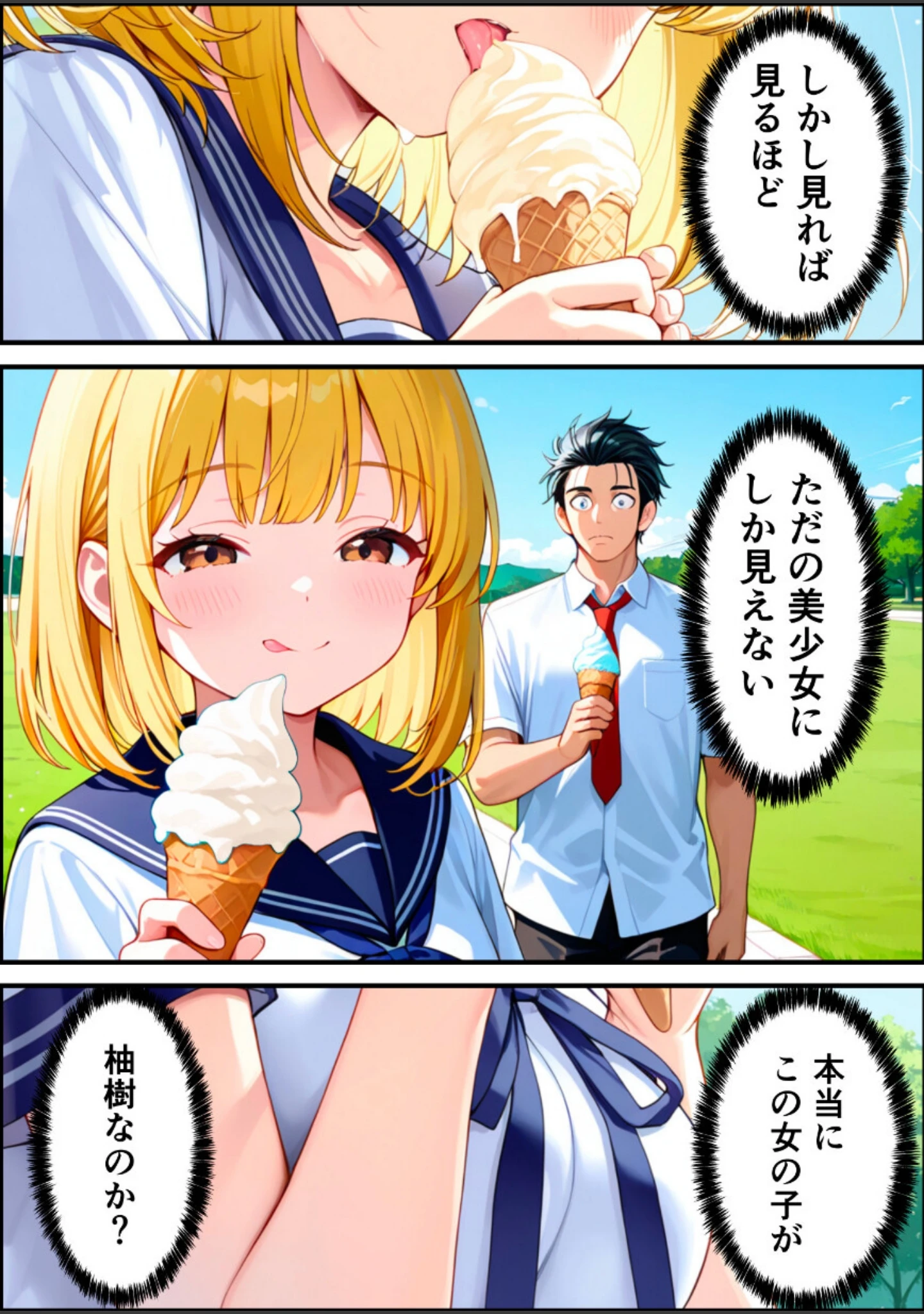 「女体化した親友が俺の彼女になるまでの話【白抜き修正版】」（悪魔ほろほろ） 試し読み 7ページ目
