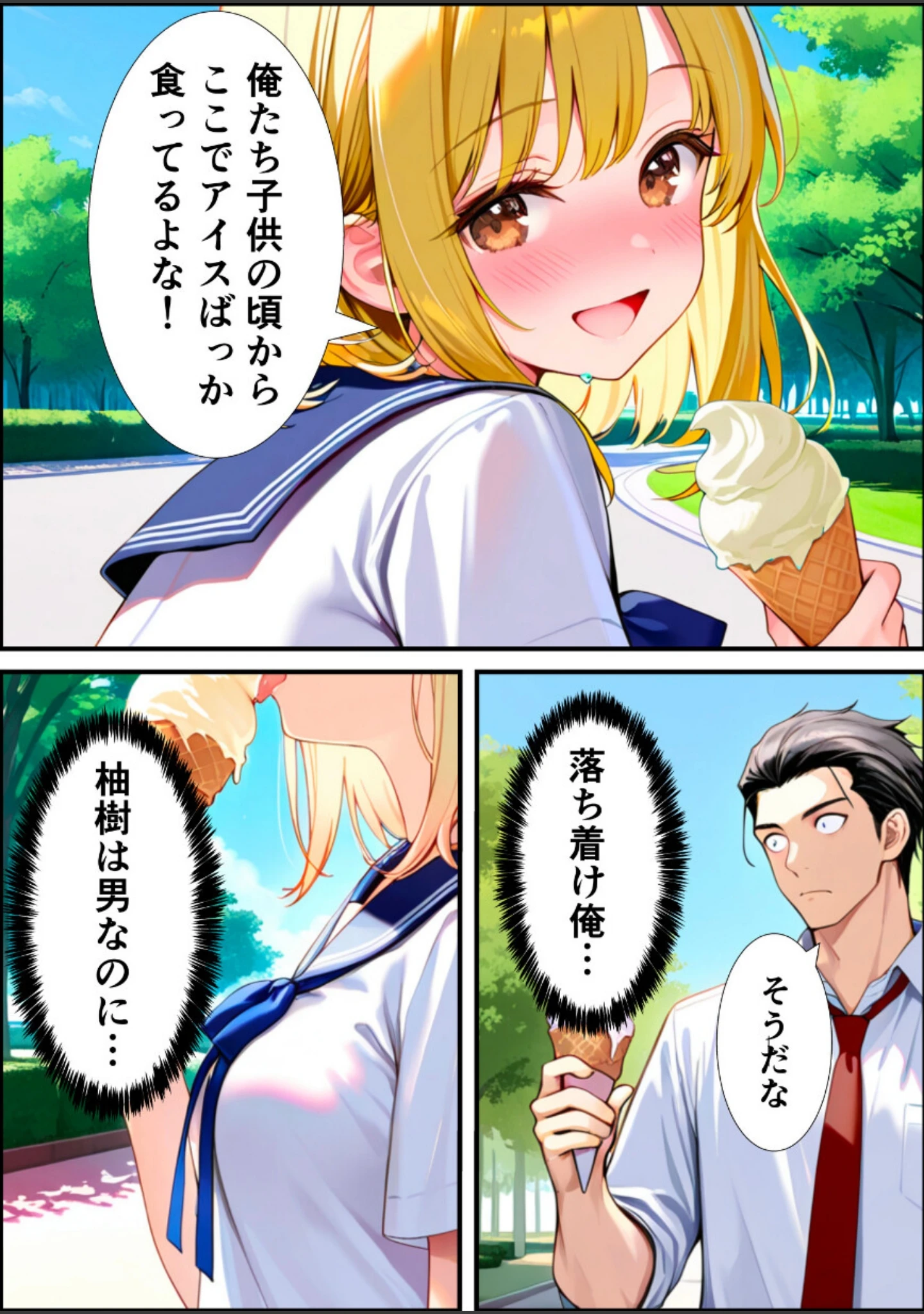 「女体化した親友が俺の彼女になるまでの話【白抜き修正版】」（悪魔ほろほろ） 試し読み 8ページ目