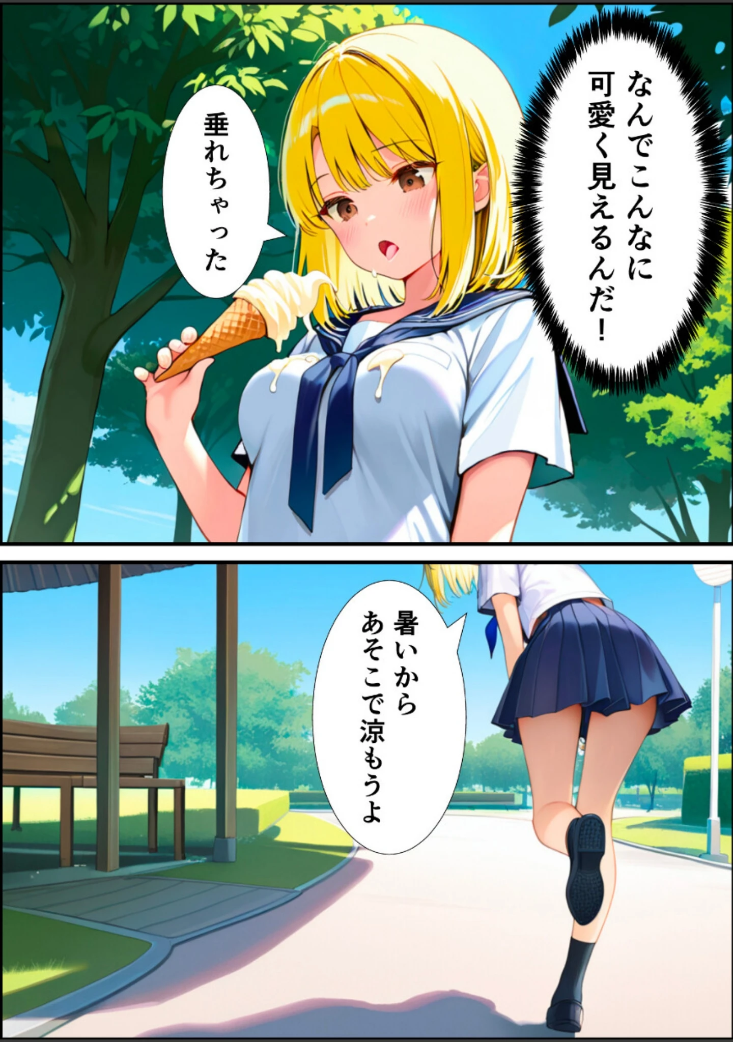 「女体化した親友が俺の彼女になるまでの話【白抜き修正版】」（悪魔ほろほろ） 試し読み 9ページ目
