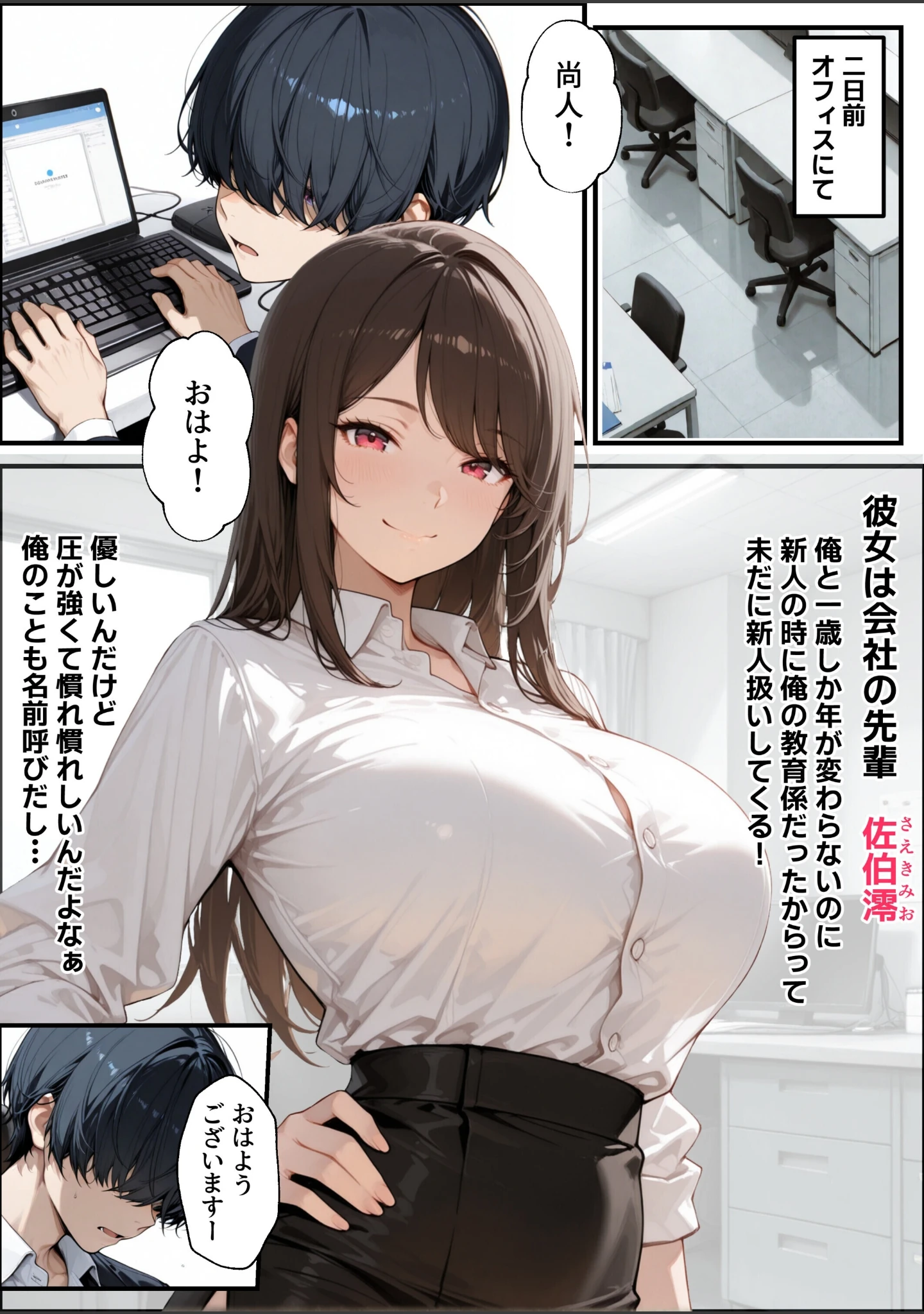 「職場の先輩爆乳OLと秘密の二時間休憩【白抜き修正版】」（ナルミコ） 試し読み 4ページ目