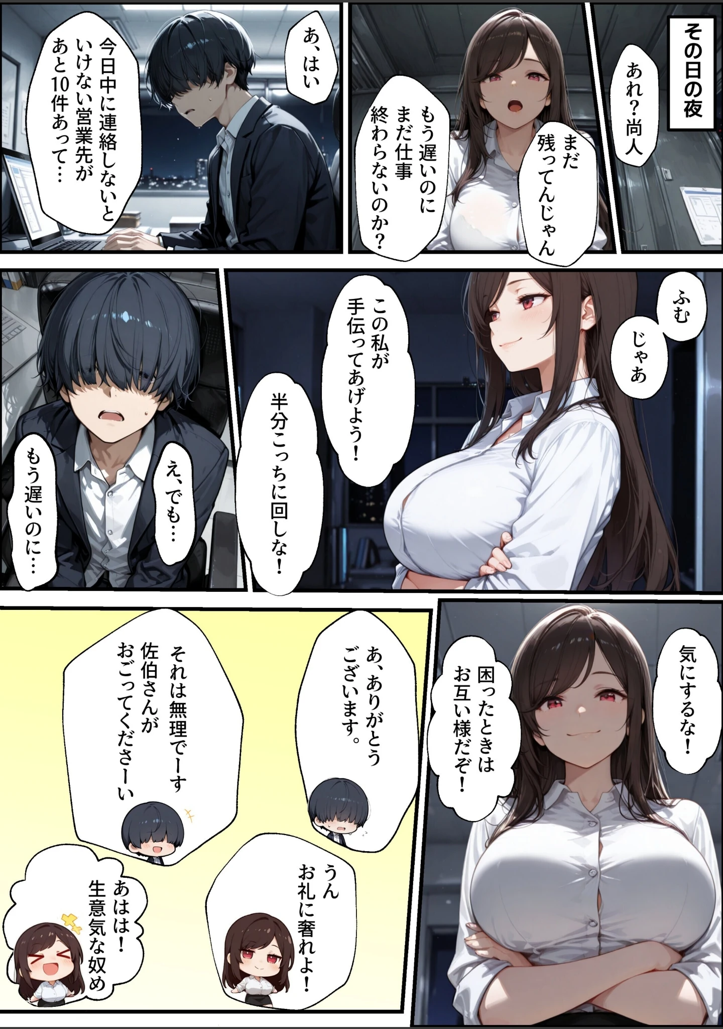 「職場の先輩爆乳OLと秘密の二時間休憩【白抜き修正版】」（ナルミコ） 試し読み 7ページ目