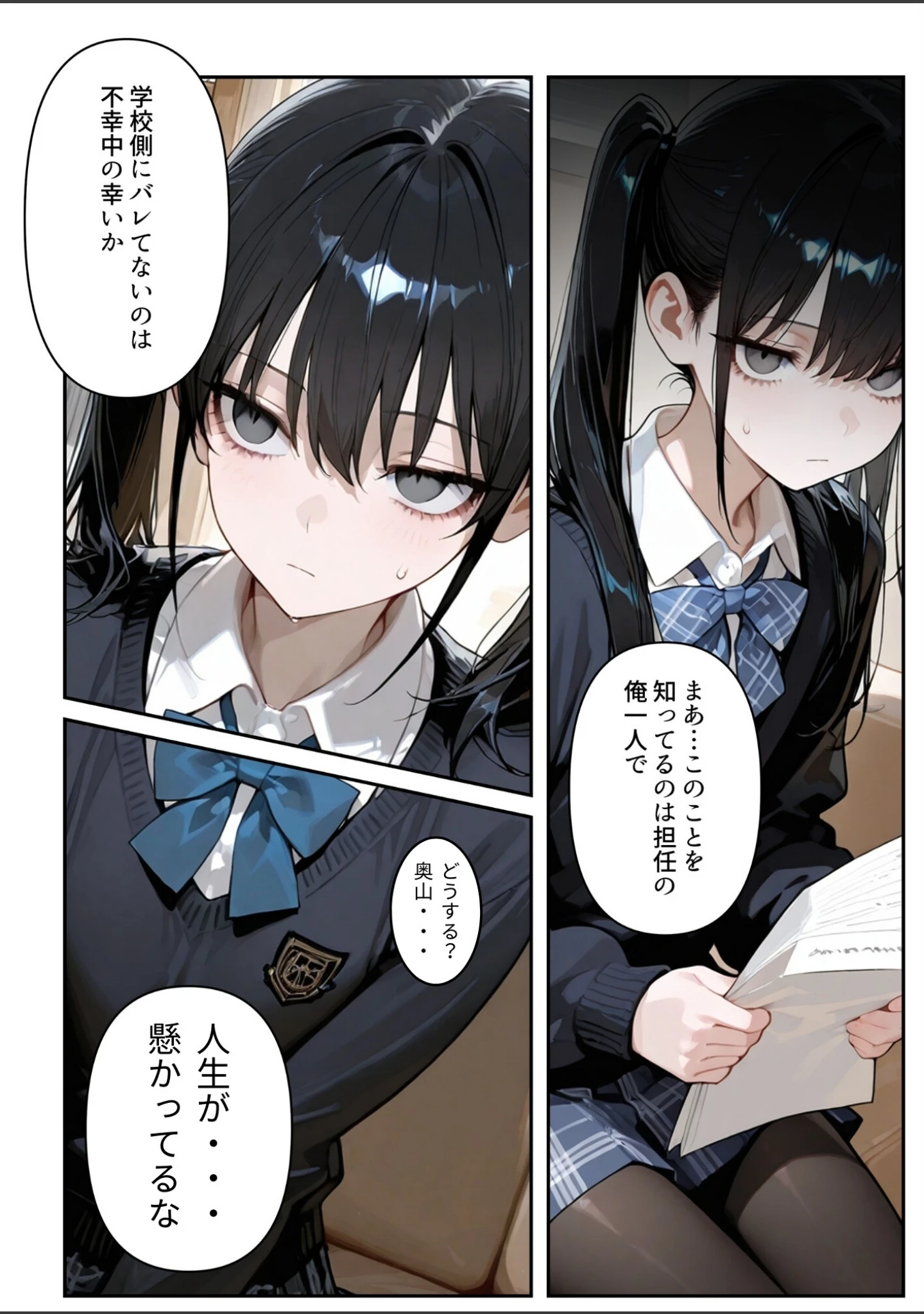 「進路と引き換えに1年間中年の担任教師に私がされたこと〜お巡りさん…早くコイツを○捕して？〜【白抜き修正版】」（ルミナ） 試し読み 11ページ目