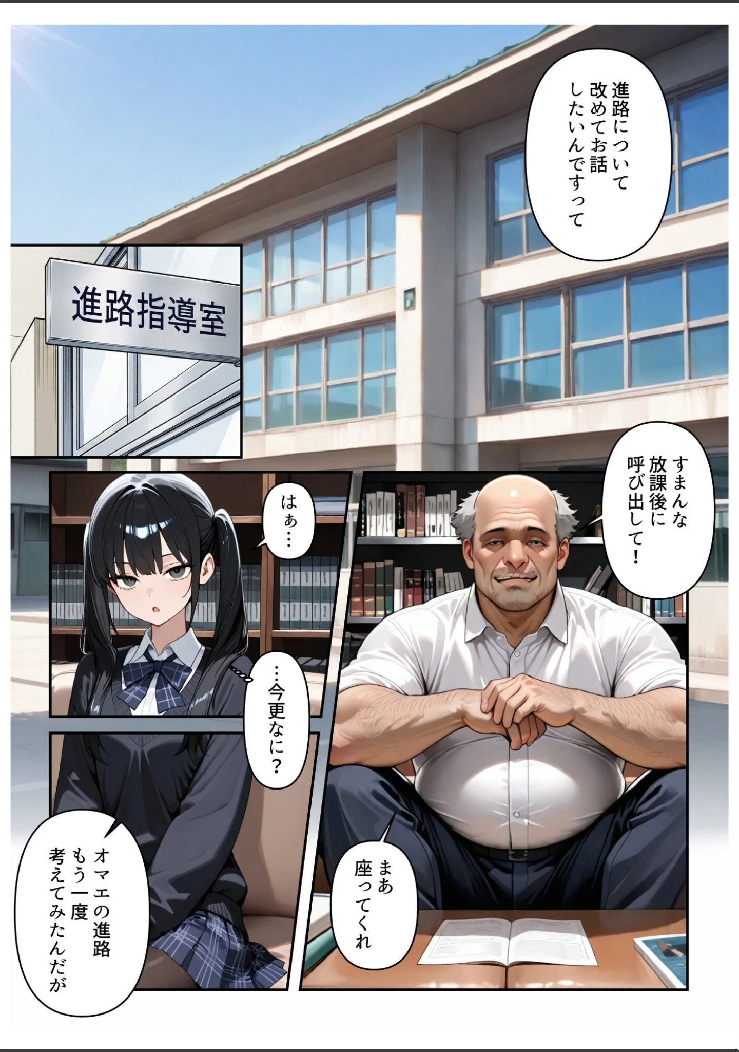 「進路と引き換えに1年間中年の担任教師に私がされたこと〜お巡りさん…早くコイツを○捕して？〜【白抜き修正版】」（ルミナ） 試し読み 6ページ目