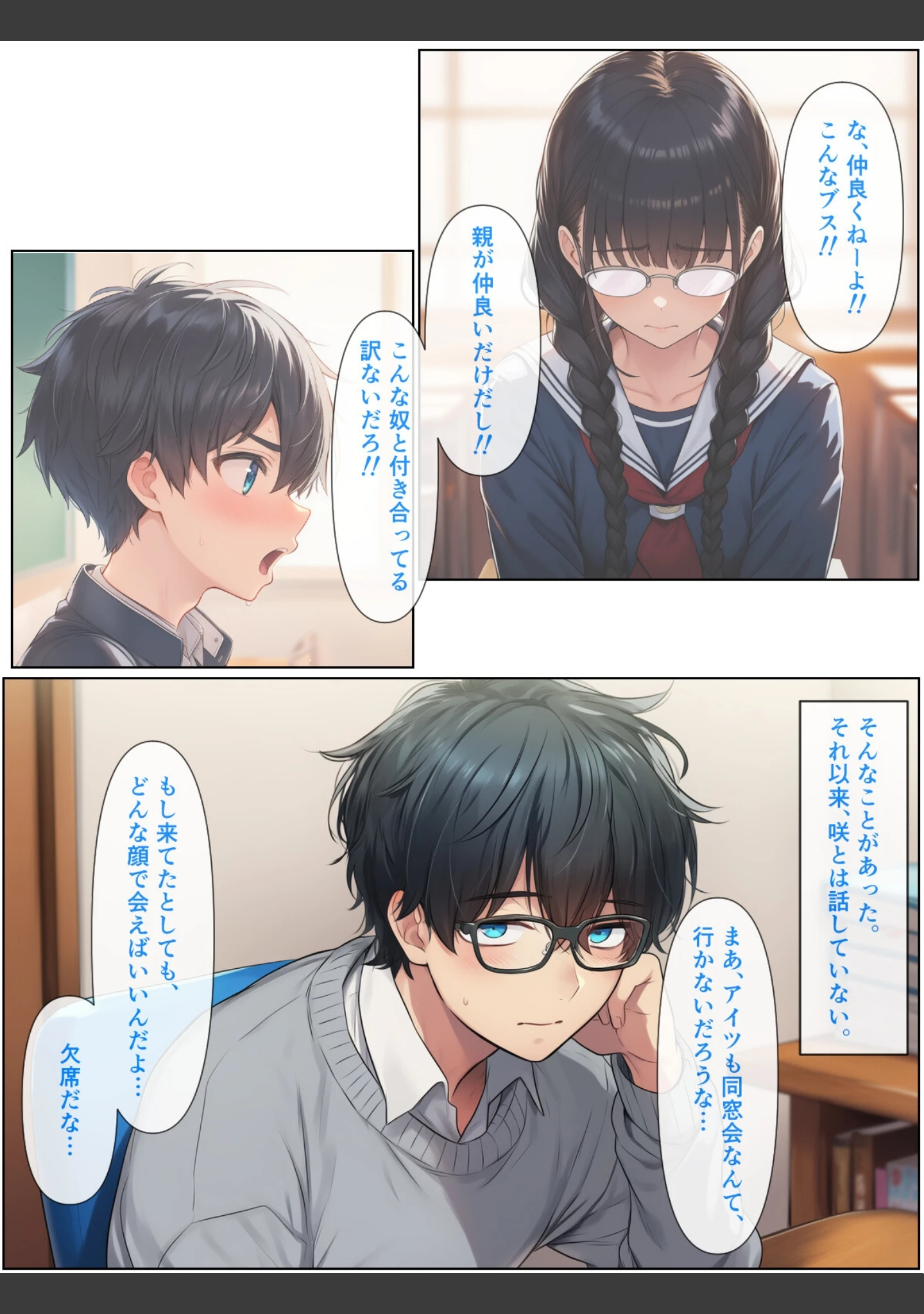 「幼なじみの地味子と同窓会で再会したら、黒髪巨乳美人OLになっていた話【モザイク版】」（ぬぽぬぽらぼ） 試し読み 8ページ目