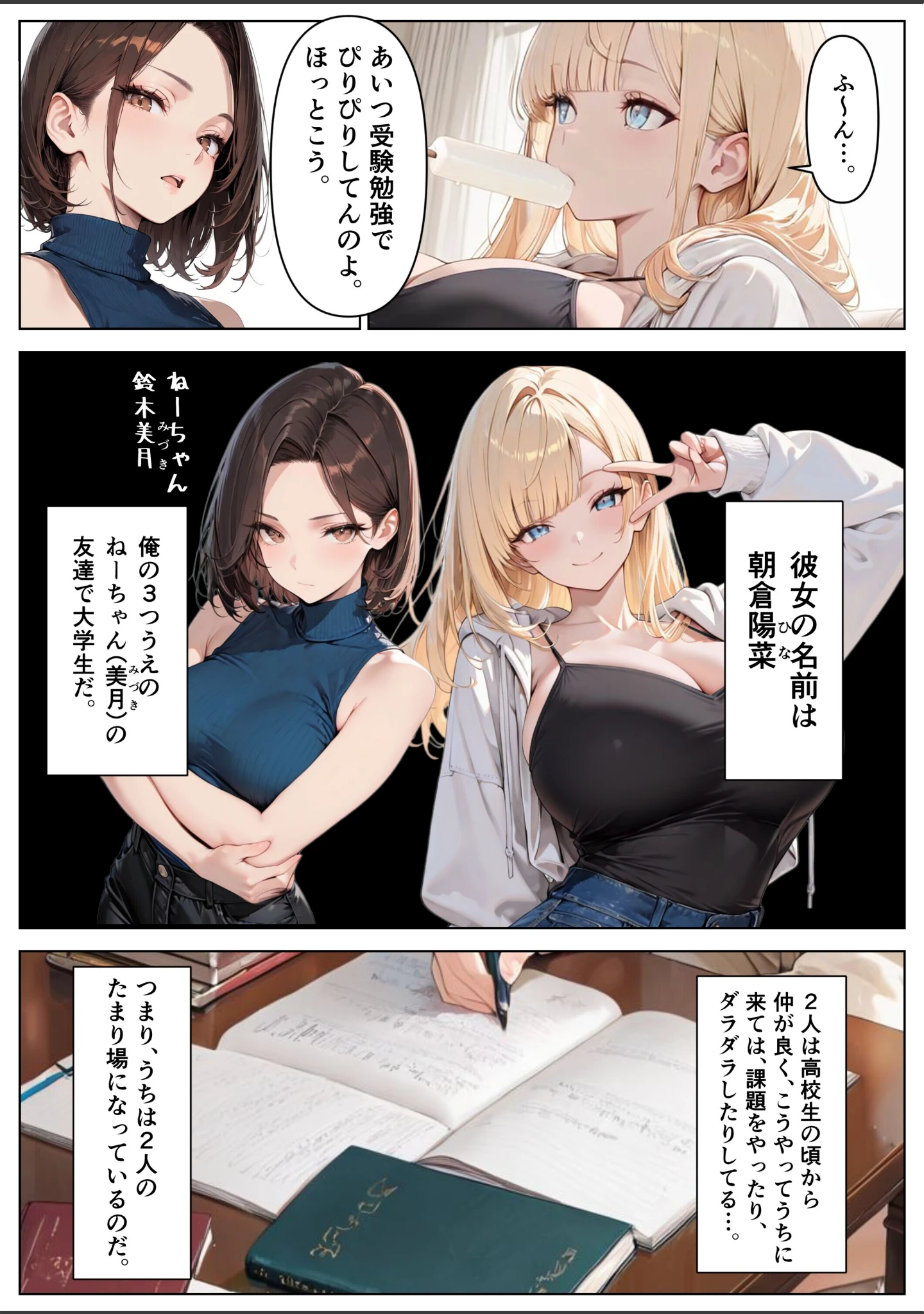 「ねーちゃんの友達の爆乳ギャルに何度も射精管理された話【モザイク版】」（めろうたいむ） 試し読み 4ページ目