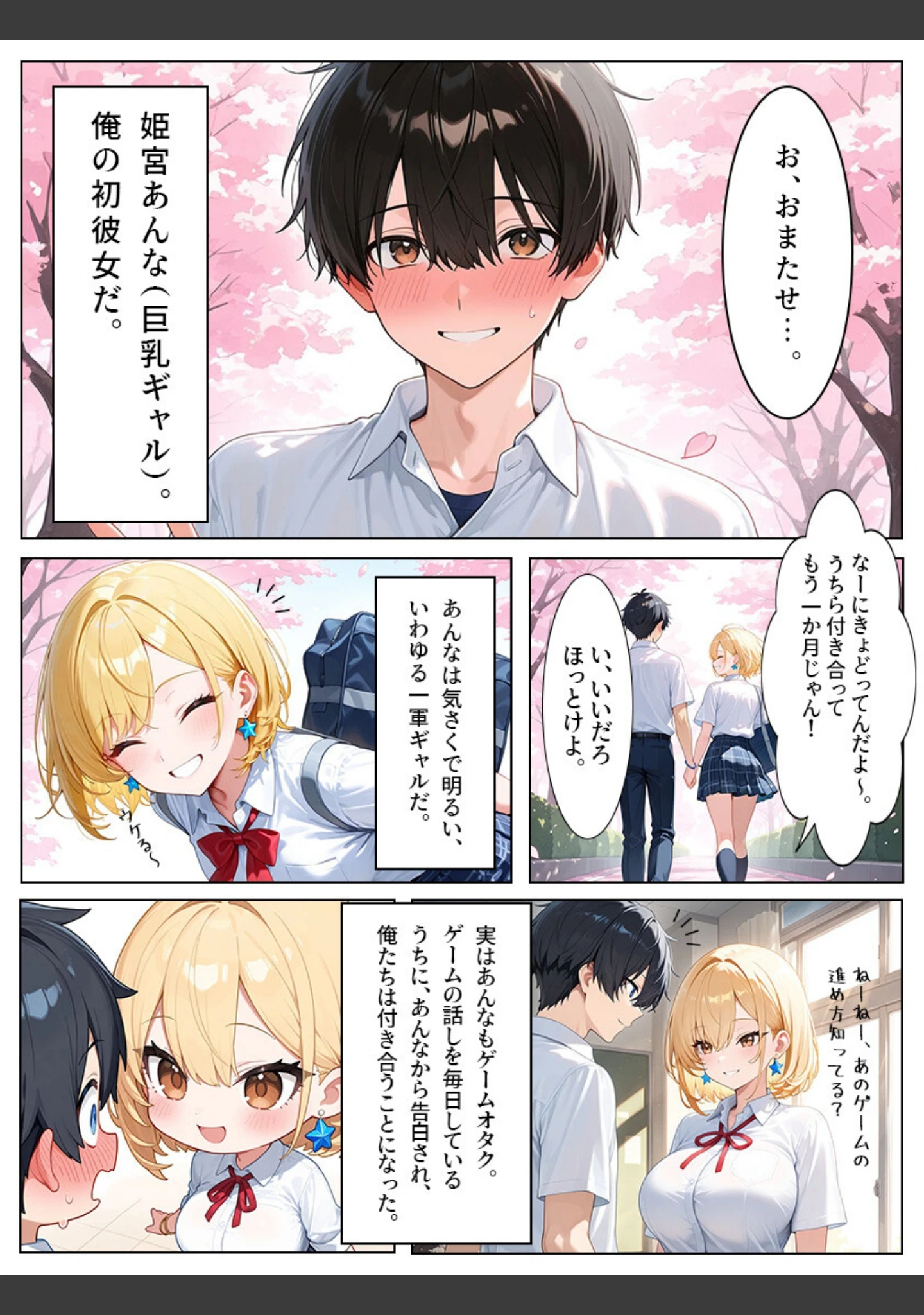 「巨乳ギャル彼女とちっぱい妹と中出しセックス【モザイク版】（単話）」（めろうたいむ） 試し読み 2ページ目