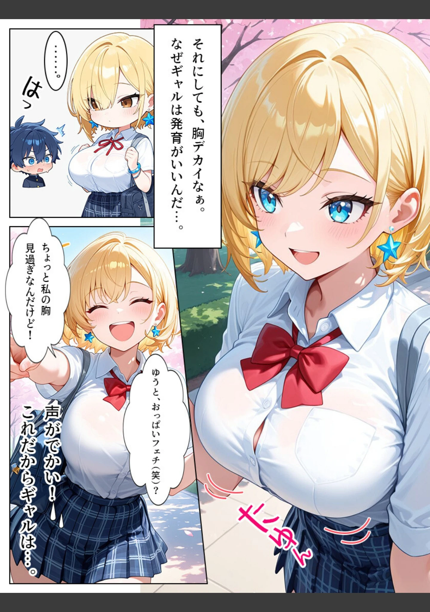 「巨乳ギャル彼女とちっぱい妹と中出しセックス【モザイク版】（単話）」（めろうたいむ） 試し読み 3ページ目