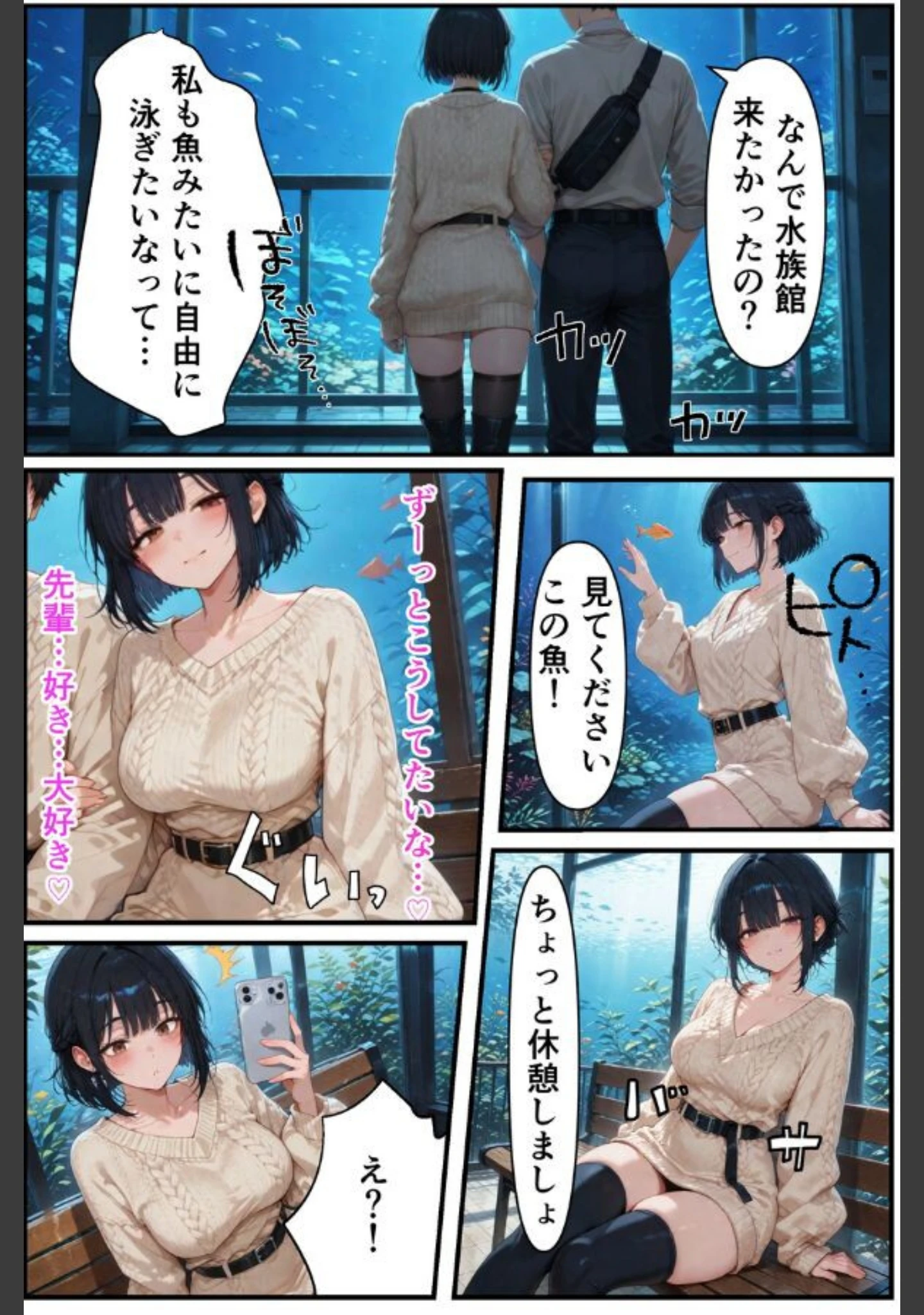 「俺だけの事が大大大好きなクーデレ後輩ー付き合った後＆デート編ー【白抜き修正版】（単話）」（ちんたらすこう） 試し読み 9ページ目