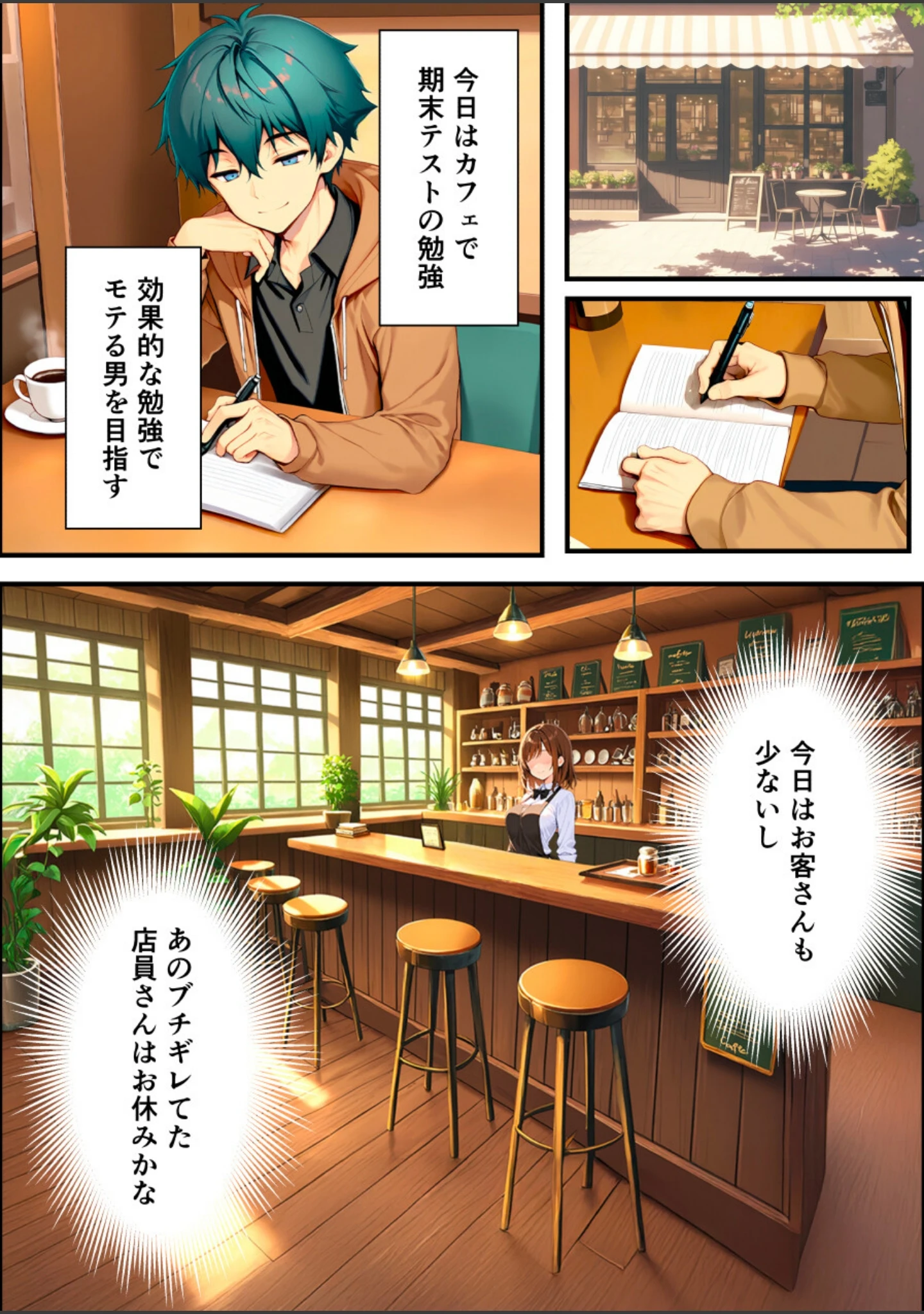 「目つきの悪いボーイッシュなTSカフェ店員さんはお願いしたら中出しセックスさせてくれる（チョロい）【白抜き修正版】」（悪魔ほろほろ） 試し読み 10ページ目