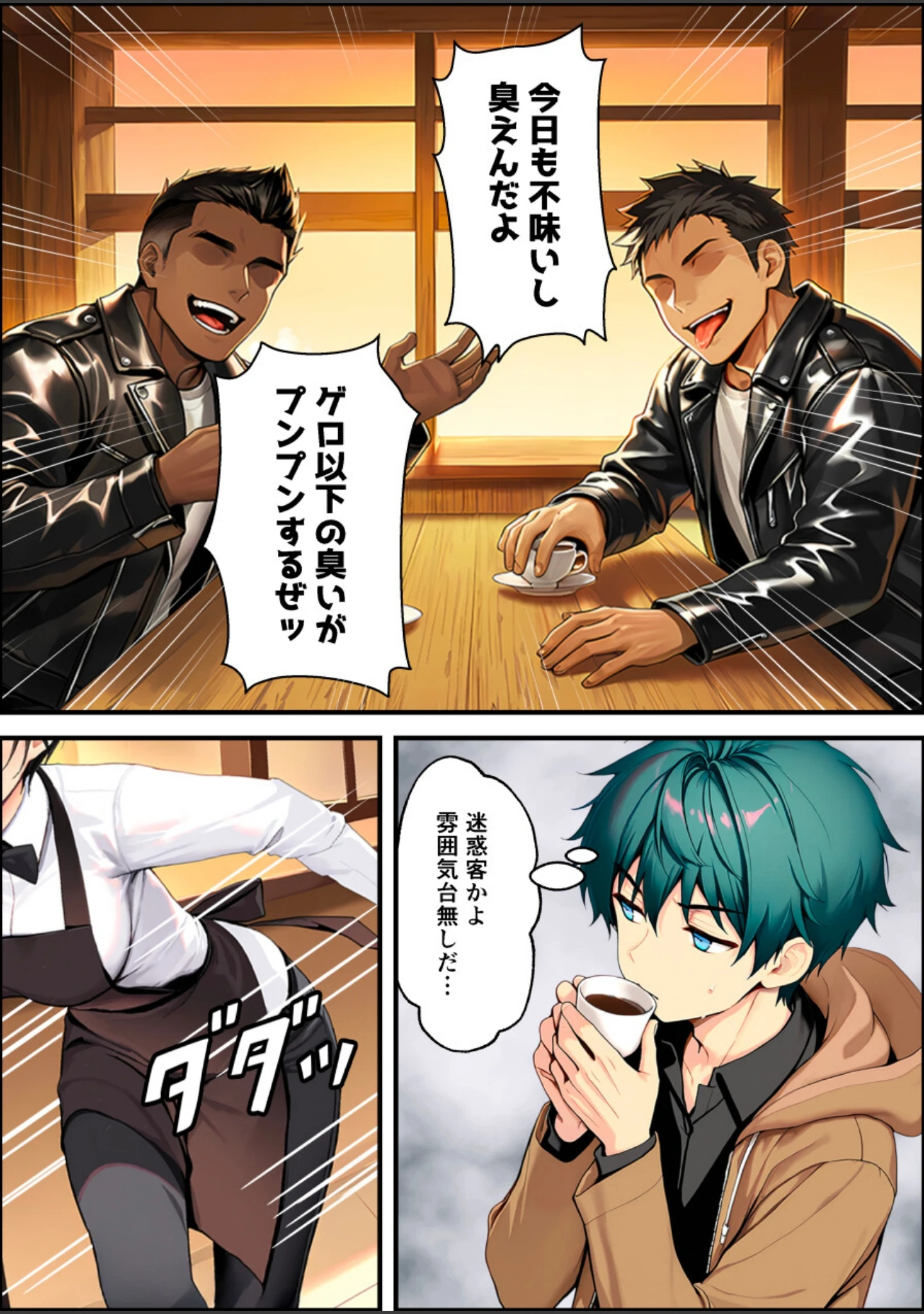 「目つきの悪いボーイッシュなTSカフェ店員さんはお願いしたら中出しセックスさせてくれる（チョロい）【白抜き修正版】」（悪魔ほろほろ） 試し読み 5ページ目