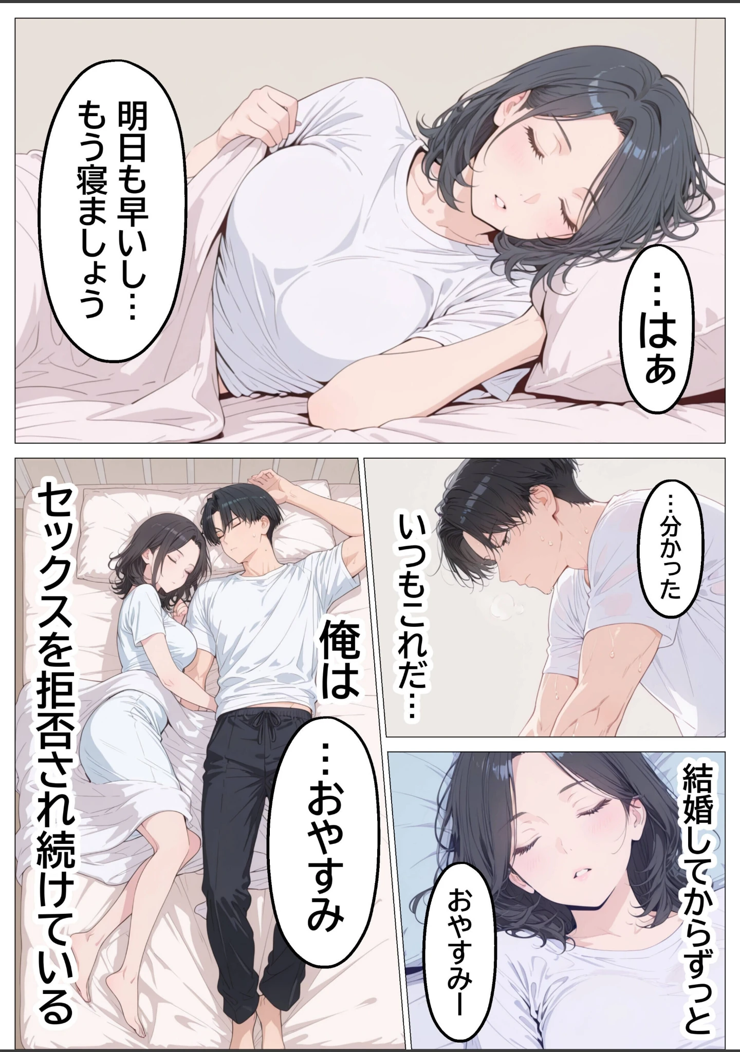「妻とレス3年目の俺。隣に引越してきたのは欲求不満の爆乳人妻で……【モザイク版】」（つきつき工房） 試し読み 3ページ目