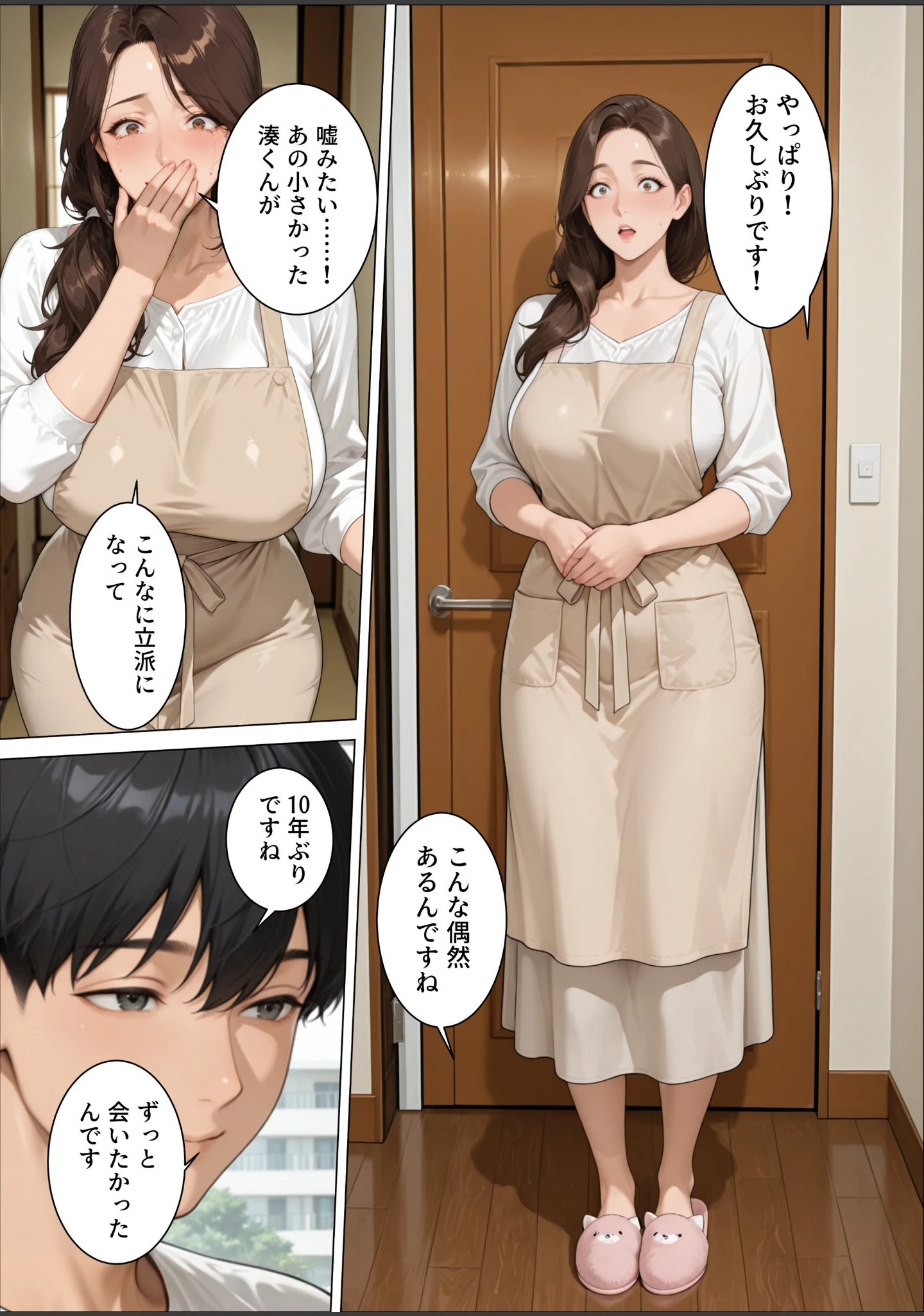「憧れの人は未亡人〜快楽マッサージで初恋相手は俺のモノ〜【モザイク版】」（極彩色） 試し読み 3ページ目