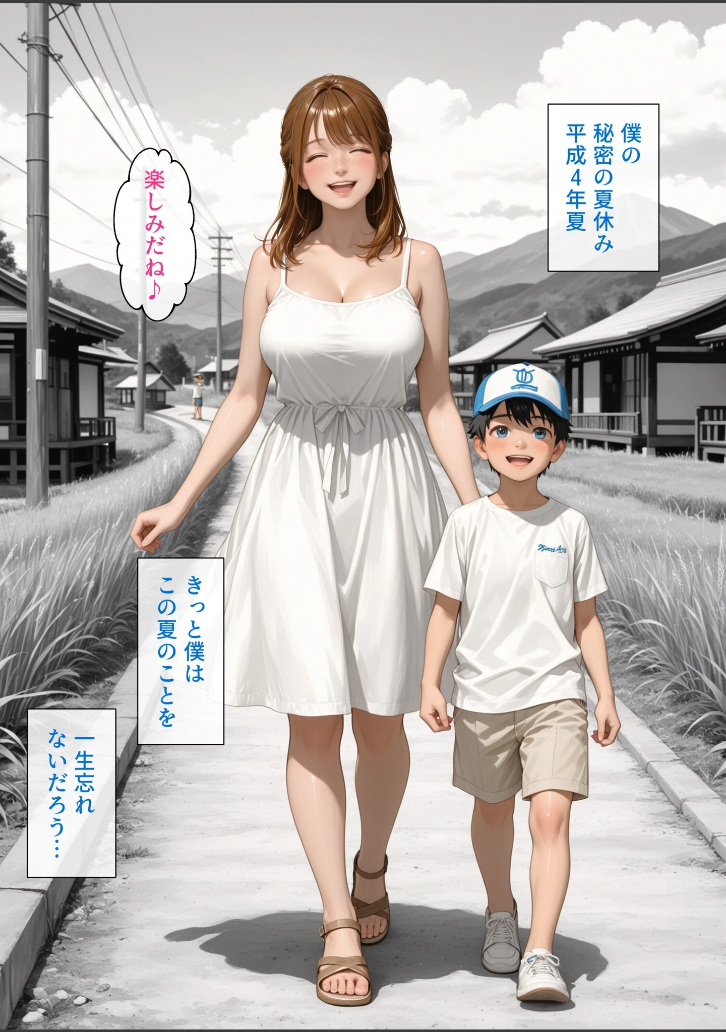 「僕の初恋が崩壊した衝撃の夏休み お姉さんの絶頂セックスを覗いてしまった僕【モザイク版】」（極彩色） 試し読み 3ページ目