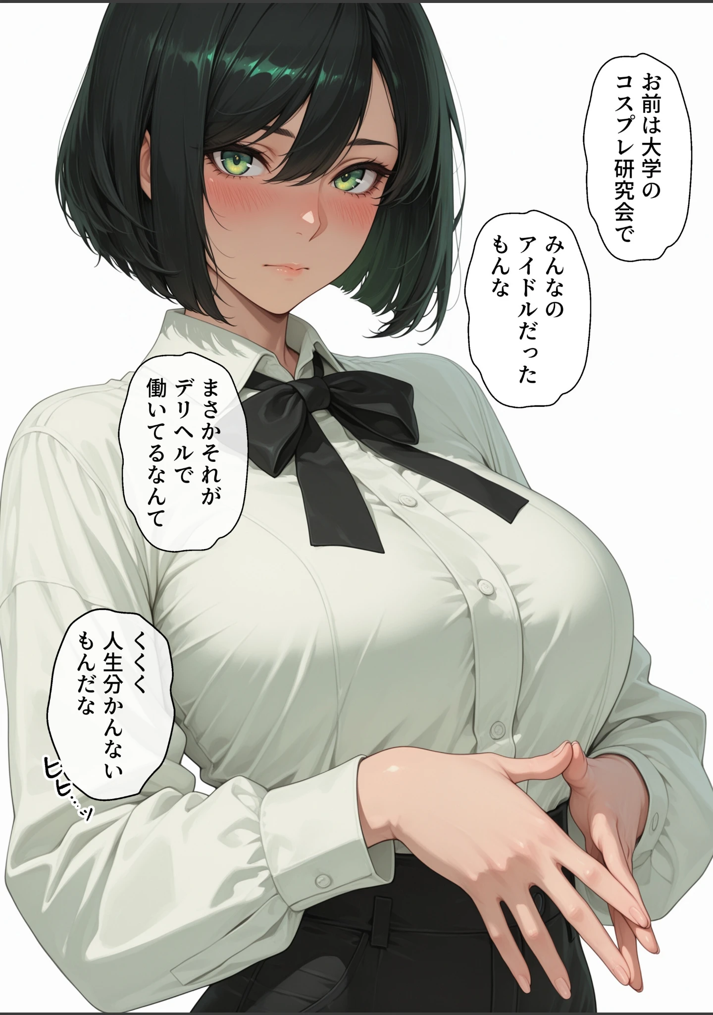 「呼んだデリヘル嬢が大学コス研の後輩で人妻だった話【モザイク版】」（極彩色） 試し読み 5ページ目