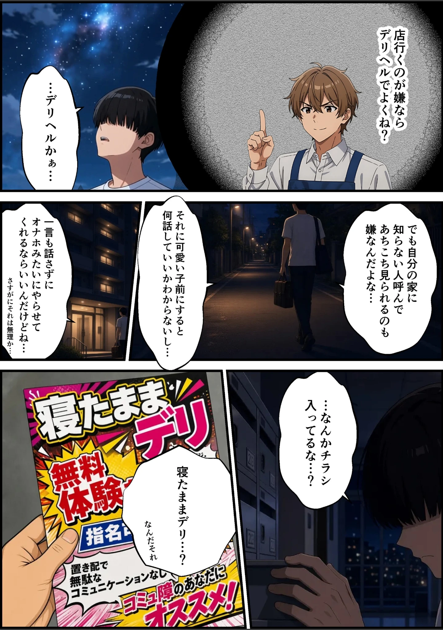 「寝たままデリ 〜コミュ障が置き配された女の子で童貞卒業するようです〜【モザイク版】（単話）」（A-GirlsGo） 試し読み 6ページ目