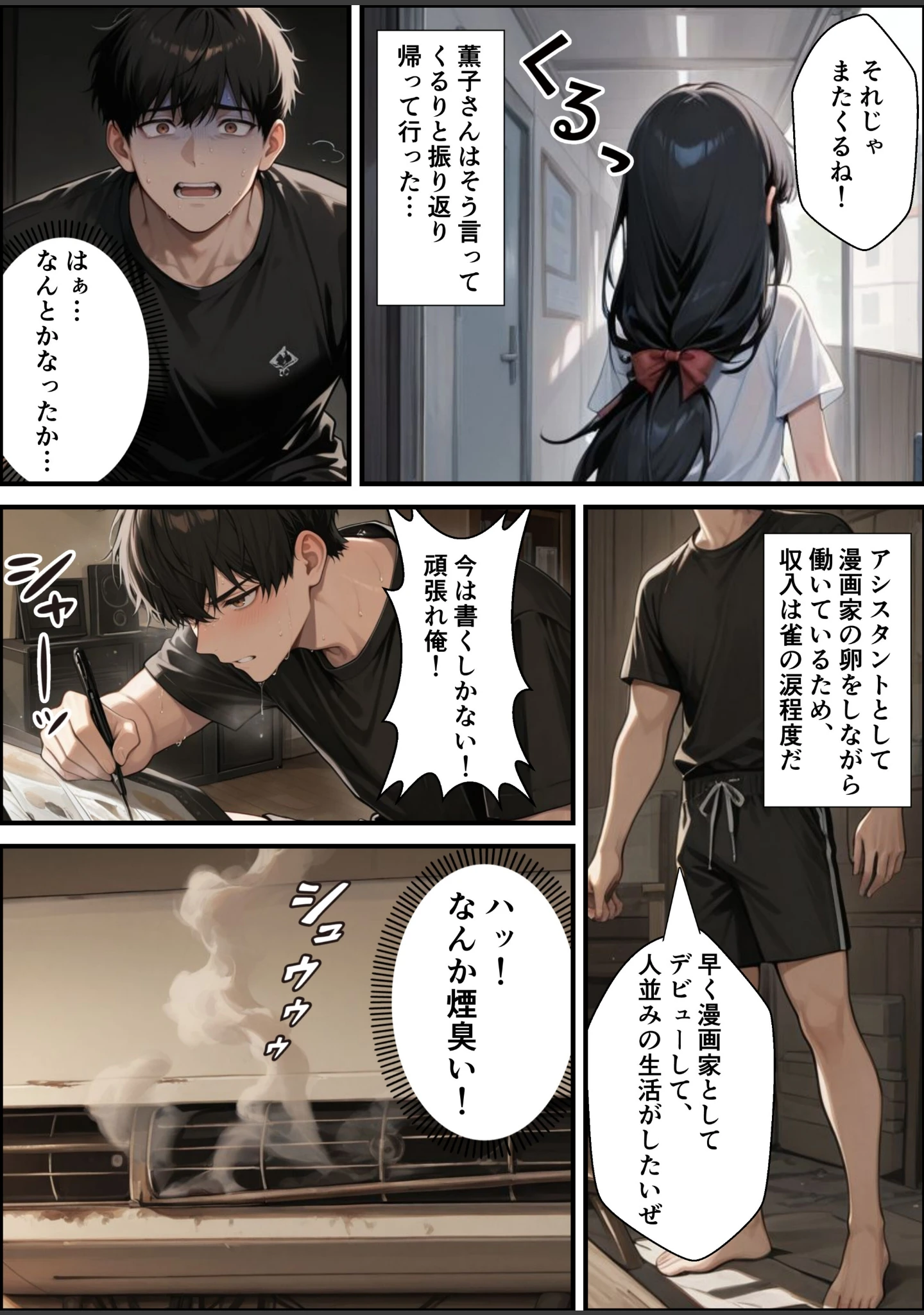 「○リBBA大家が家賃の代わりに俺のチンポを借りにくる【棒消し修正版】（単話）」（愛罠） 試し読み 4ページ目