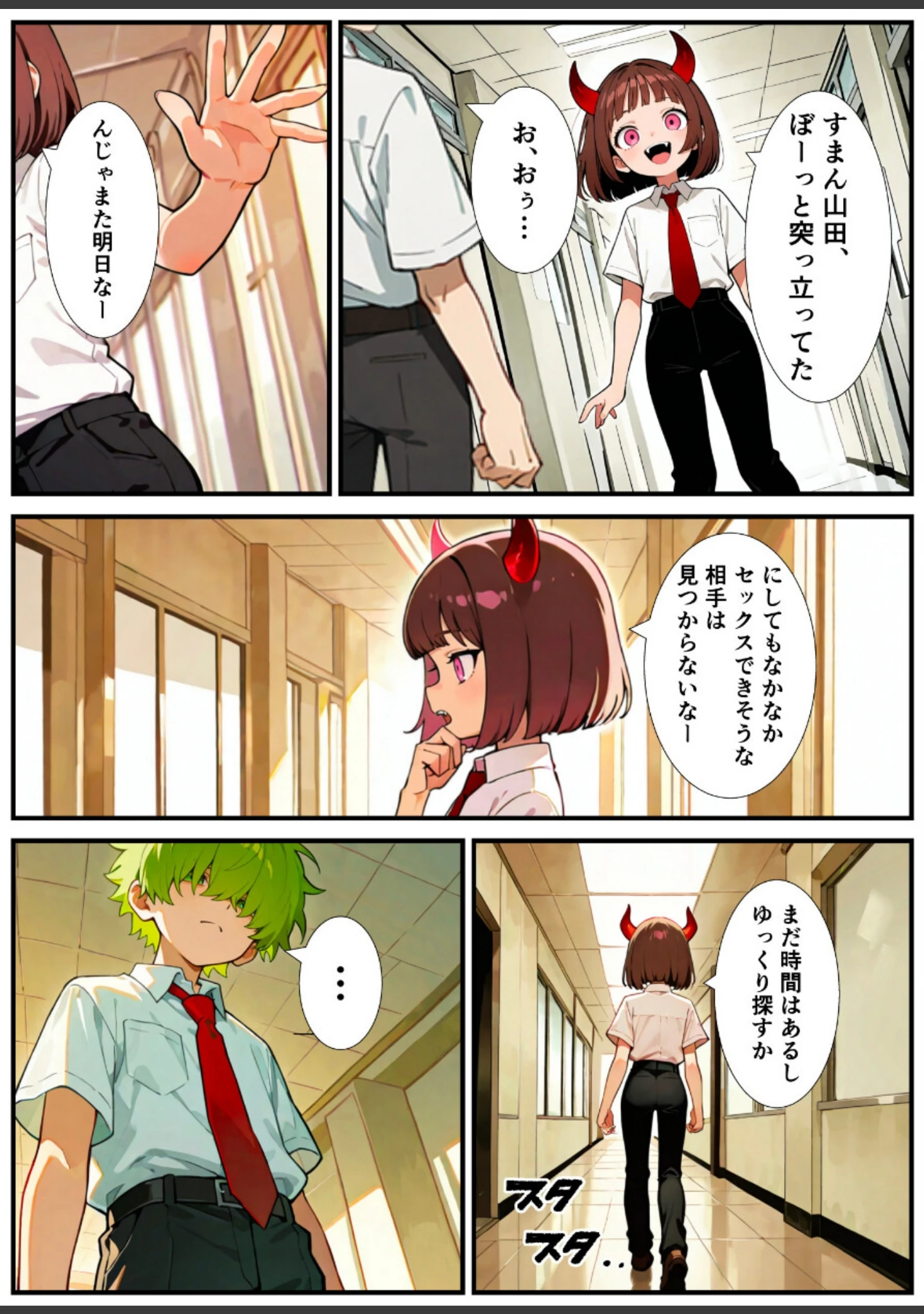 「突然淫魔に女体化した俺が学校で初めてセックスする話【白抜き修正版】」（悪魔ほろほろ） 試し読み 11ページ目