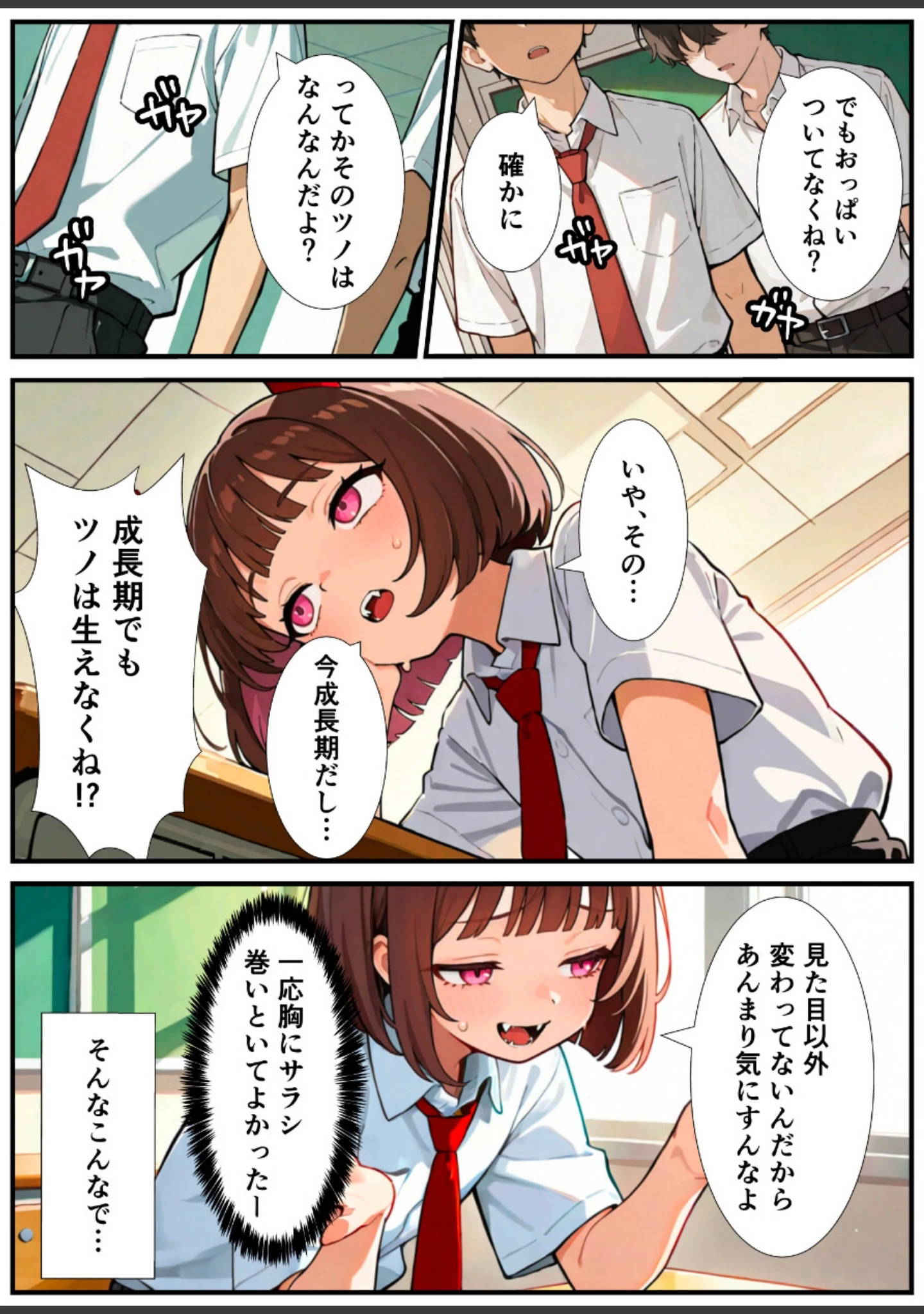 「突然淫魔に女体化した俺が学校で初めてセックスする話【白抜き修正版】」（悪魔ほろほろ） 試し読み 9ページ目
