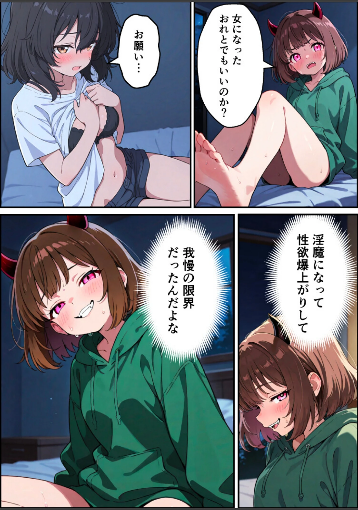 「突然淫魔に女体化した俺が妹とセックスする話【白抜き修正版】（単話）」（悪魔ほろほろ） 試し読み 15ページ目