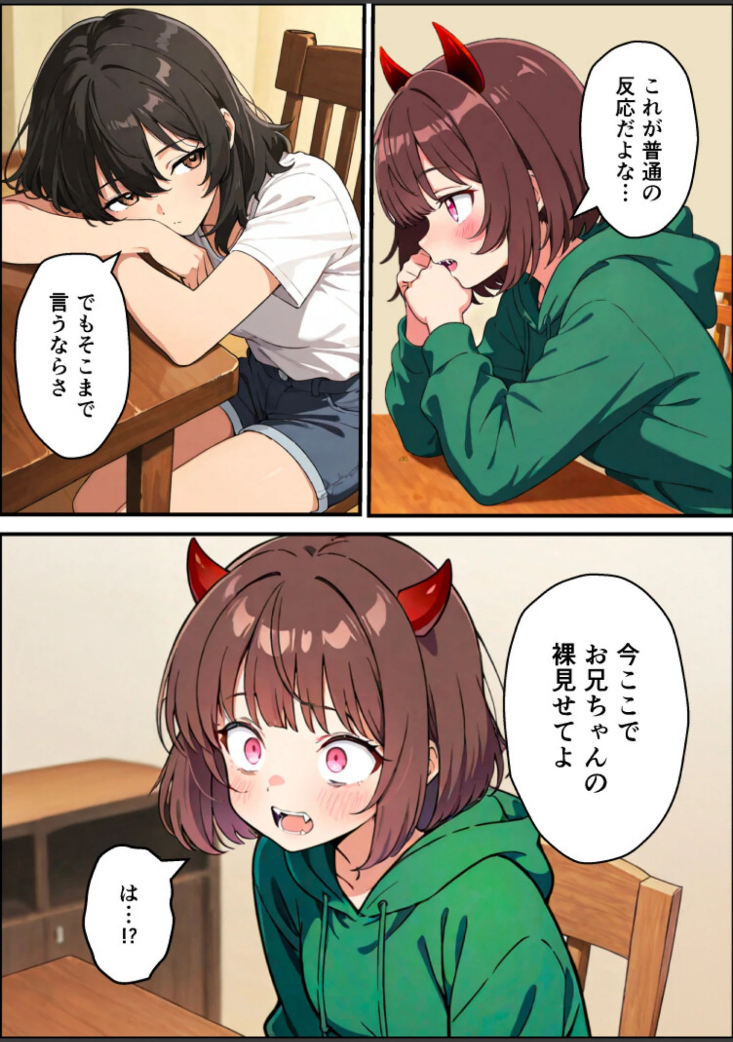 「突然淫魔に女体化した俺が妹とセックスする話【白抜き修正版】（単話）」（悪魔ほろほろ） 試し読み 6ページ目
