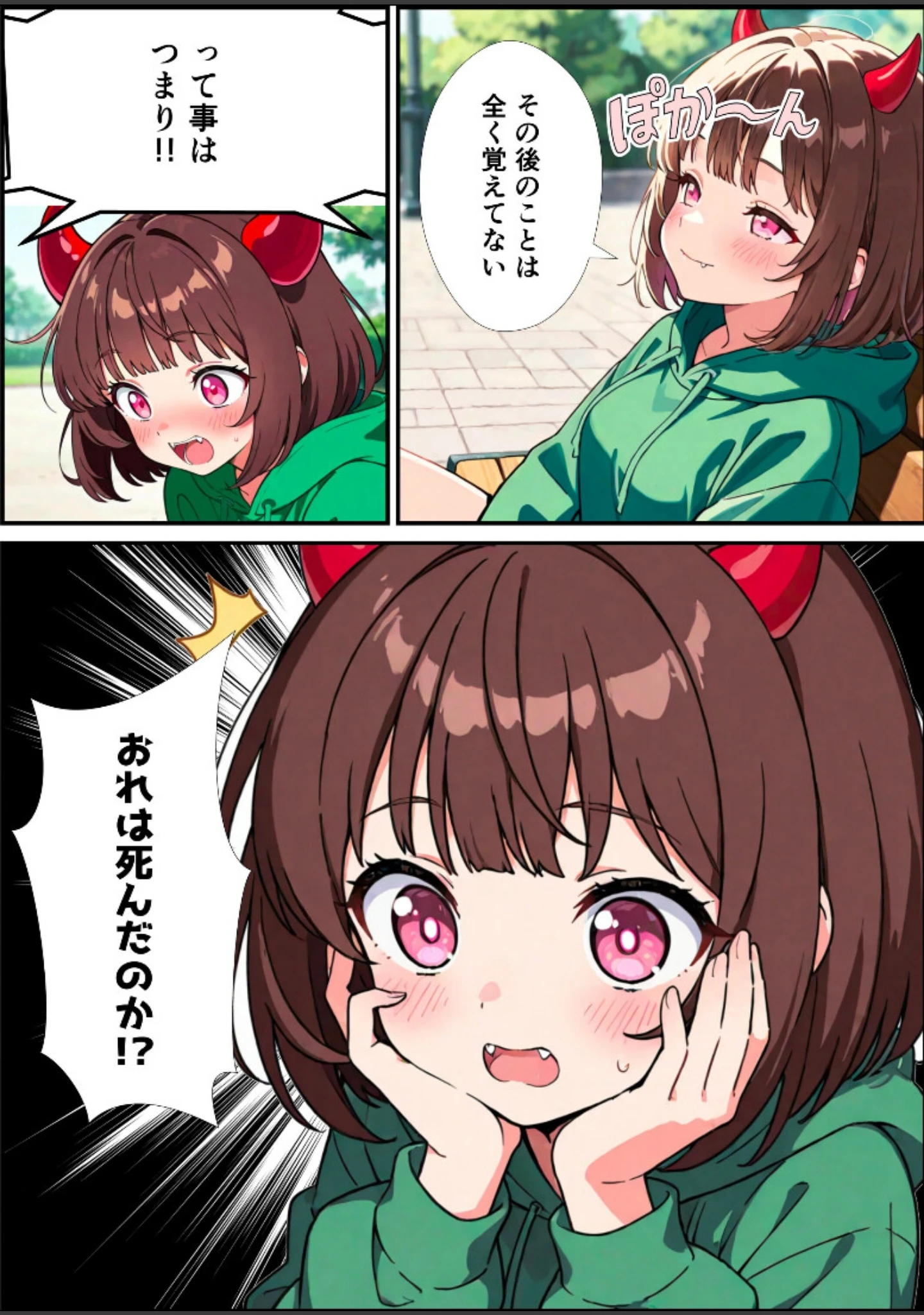 「朝起きたら突然女体化して淫魔になってた話【白抜き修正版】（単話）」（悪魔ほろほろ） 試し読み 9ページ目