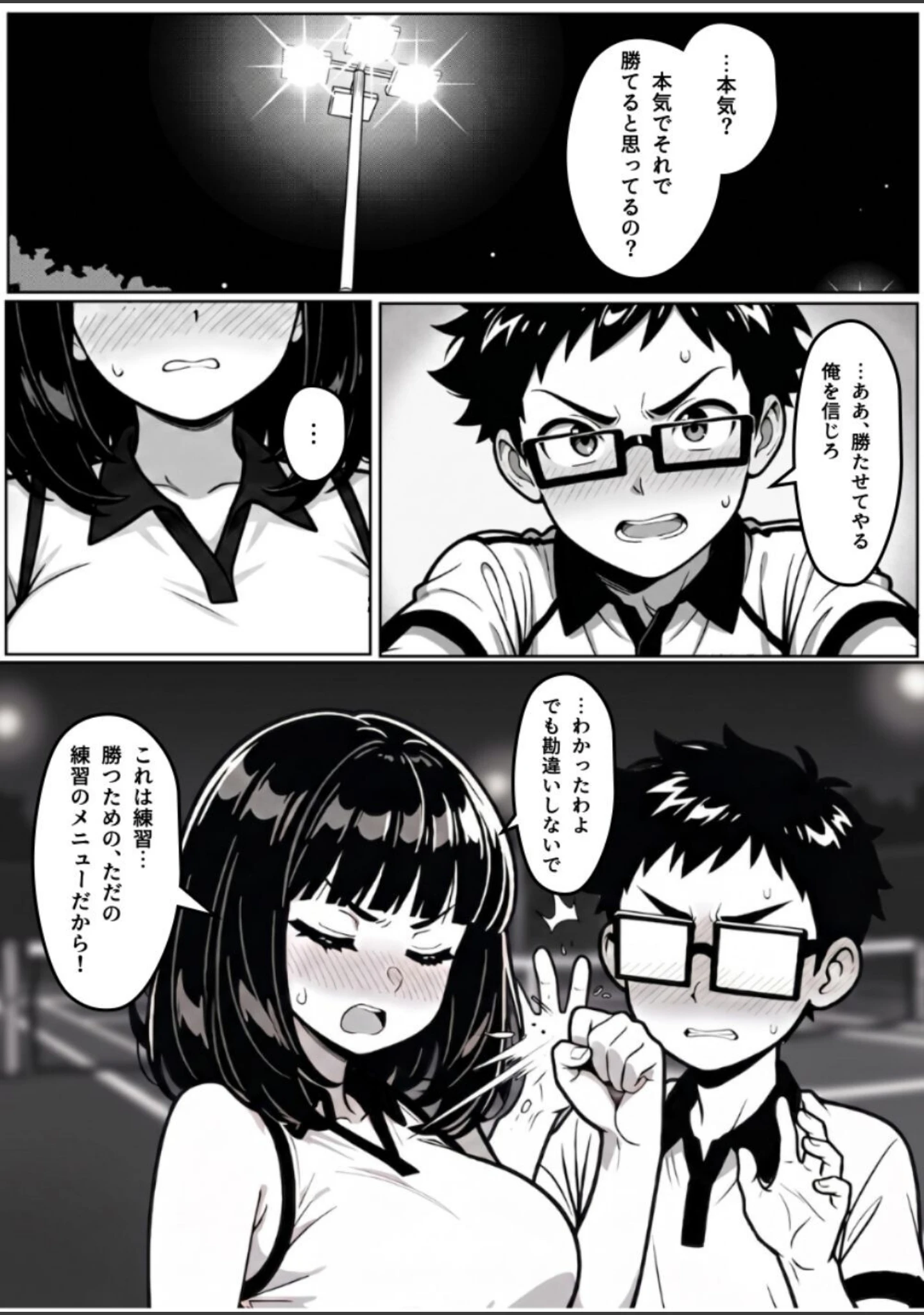 「本能に狂わされるわからせ特訓:最悪の相性だった僕たちが、夜のラリーで無敵のペアになるまで【白抜き修正版】」（ぶい） 試し読み 10ページ目
