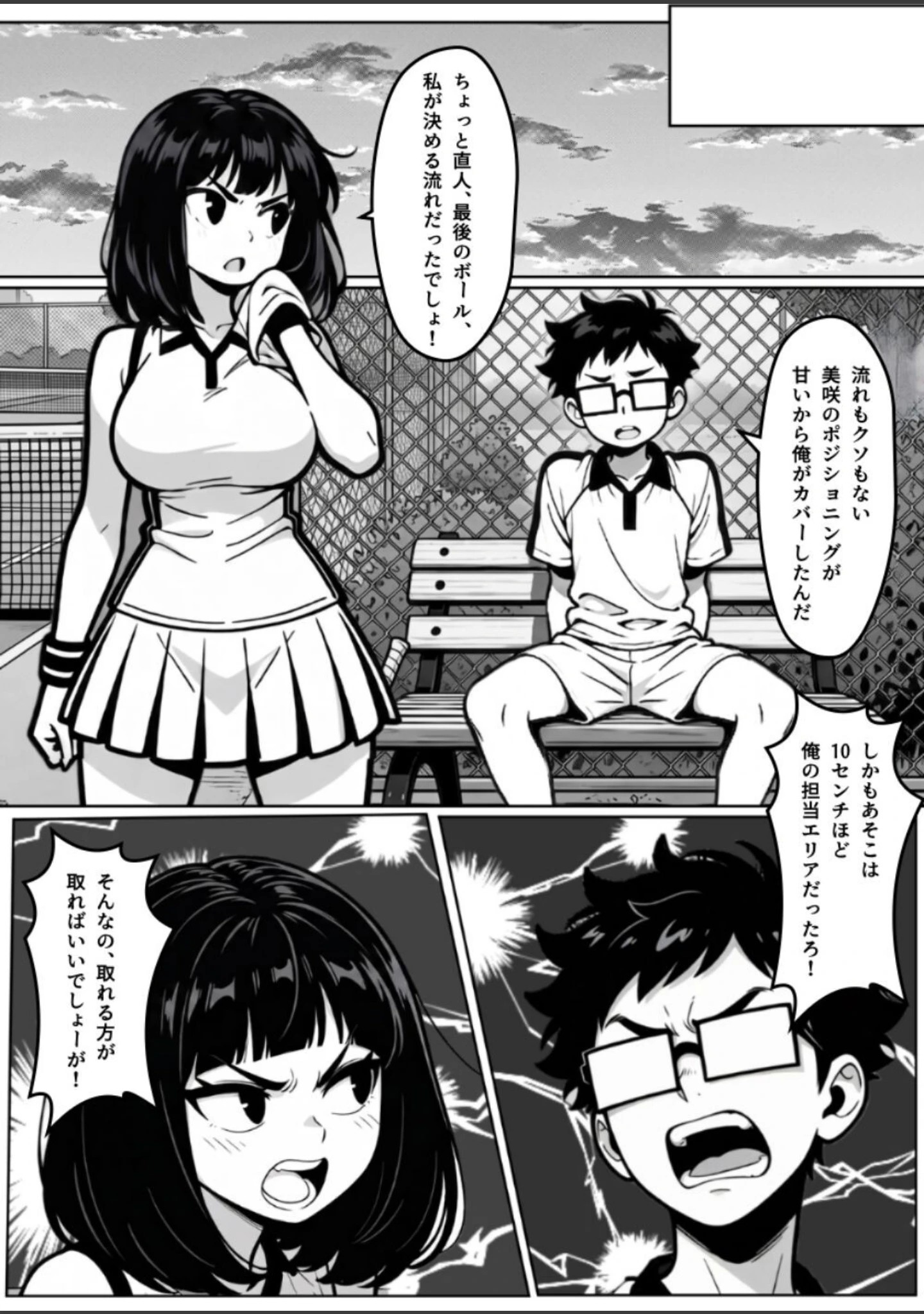 「本能に狂わされるわからせ特訓:最悪の相性だった僕たちが、夜のラリーで無敵のペアになるまで【白抜き修正版】」（ぶい） 試し読み 2ページ目