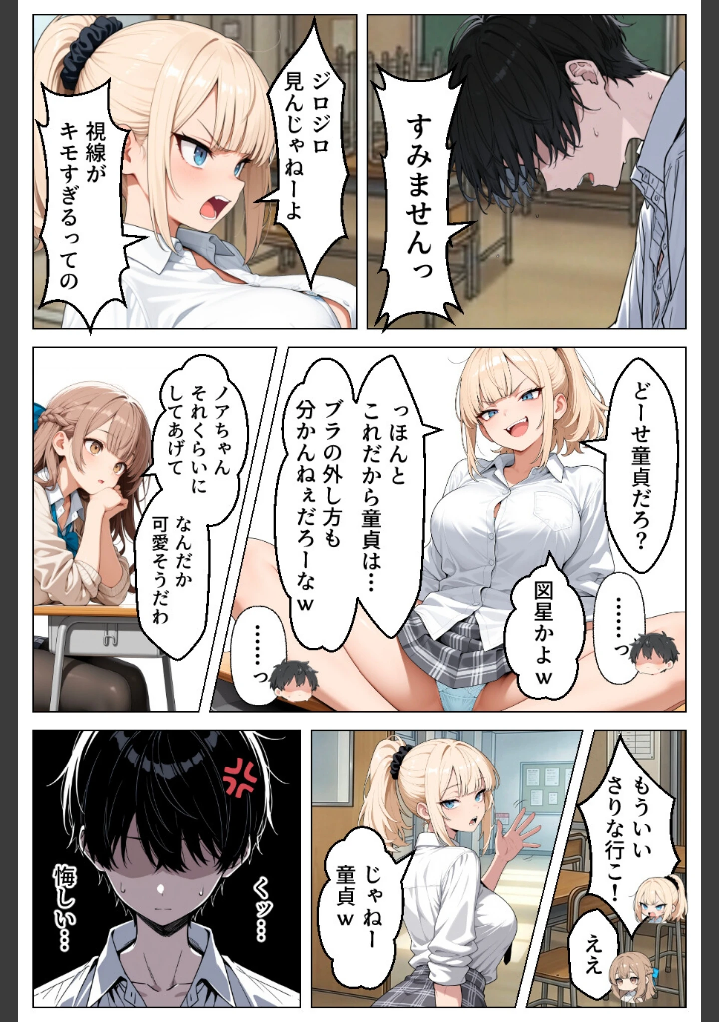 「童貞の僕が催●ノートで一軍ギャルと3P！？絶頂生ハメSEXした話【白抜き修正版】」（あふれだすにじる） 試し読み 10ページ目