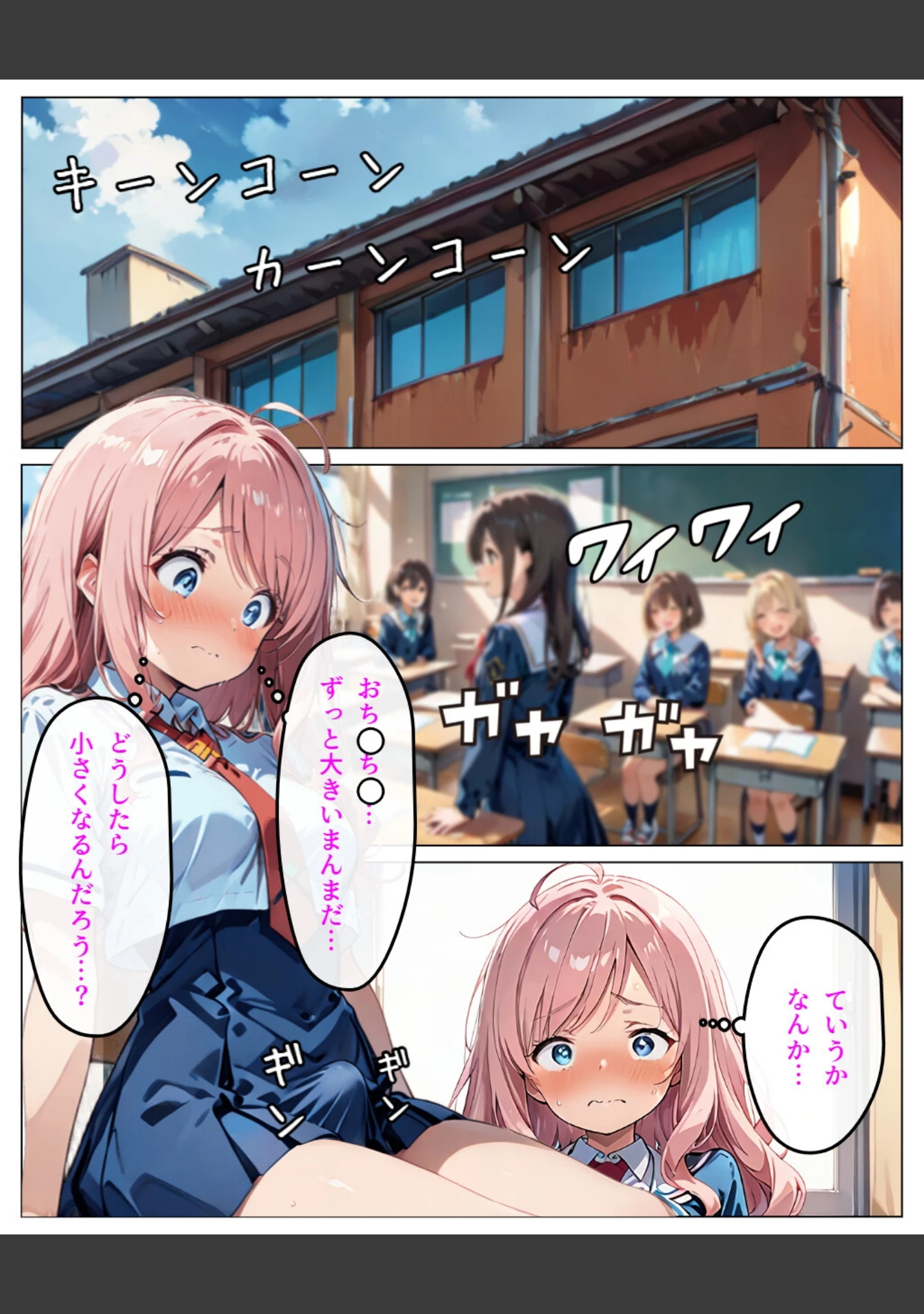 「寄生チ〇ポに快楽堕ちして女子校の同級生に種付けしまくる【白抜き修正版】」（浴衣のしのぎ） 試し読み 11ページ目
