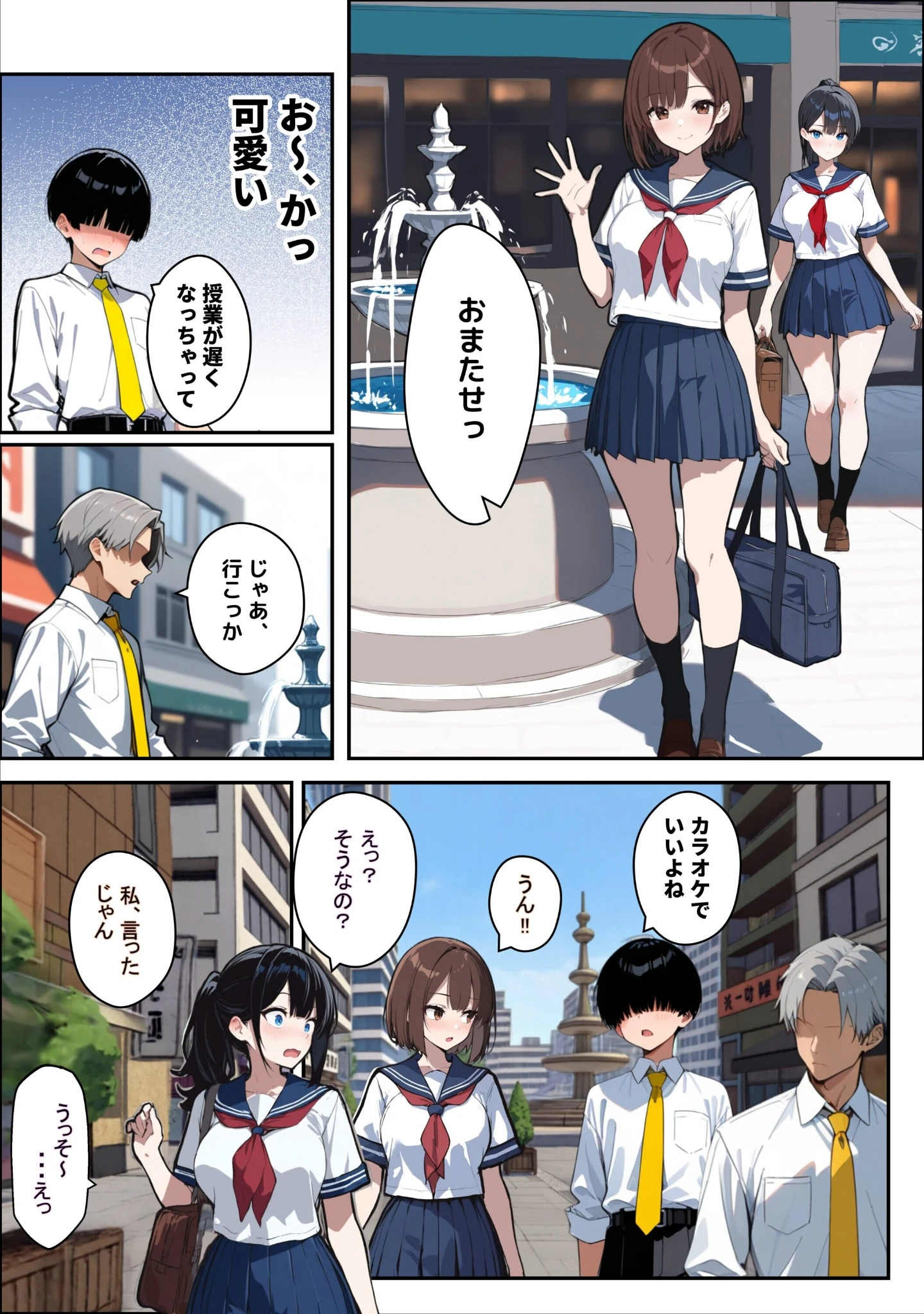 「他校で噂のヤリマンちゃんに友達もいるのに、カラオケでマ〇コを貸してもらった件【白抜き修正版】（単話）」（ロマンガールズ） 試し読み 3ページ目