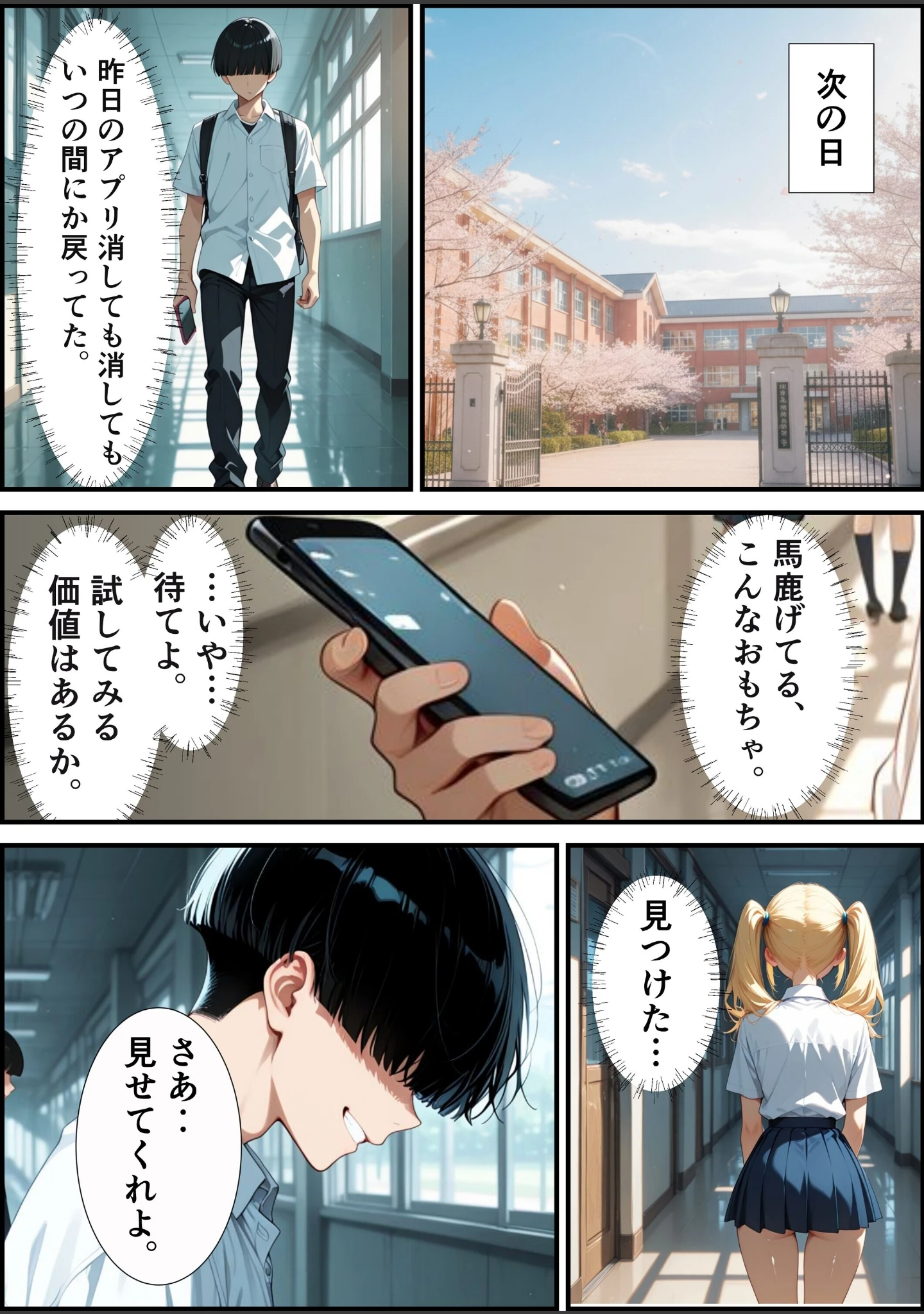 「校則改変アプリ〜ゴミ扱いしてた俺の肉〇で女王たちがメス堕ち【白抜き修正版】（単話）」（むちプリギャル舎） 試し読み 8ページ目