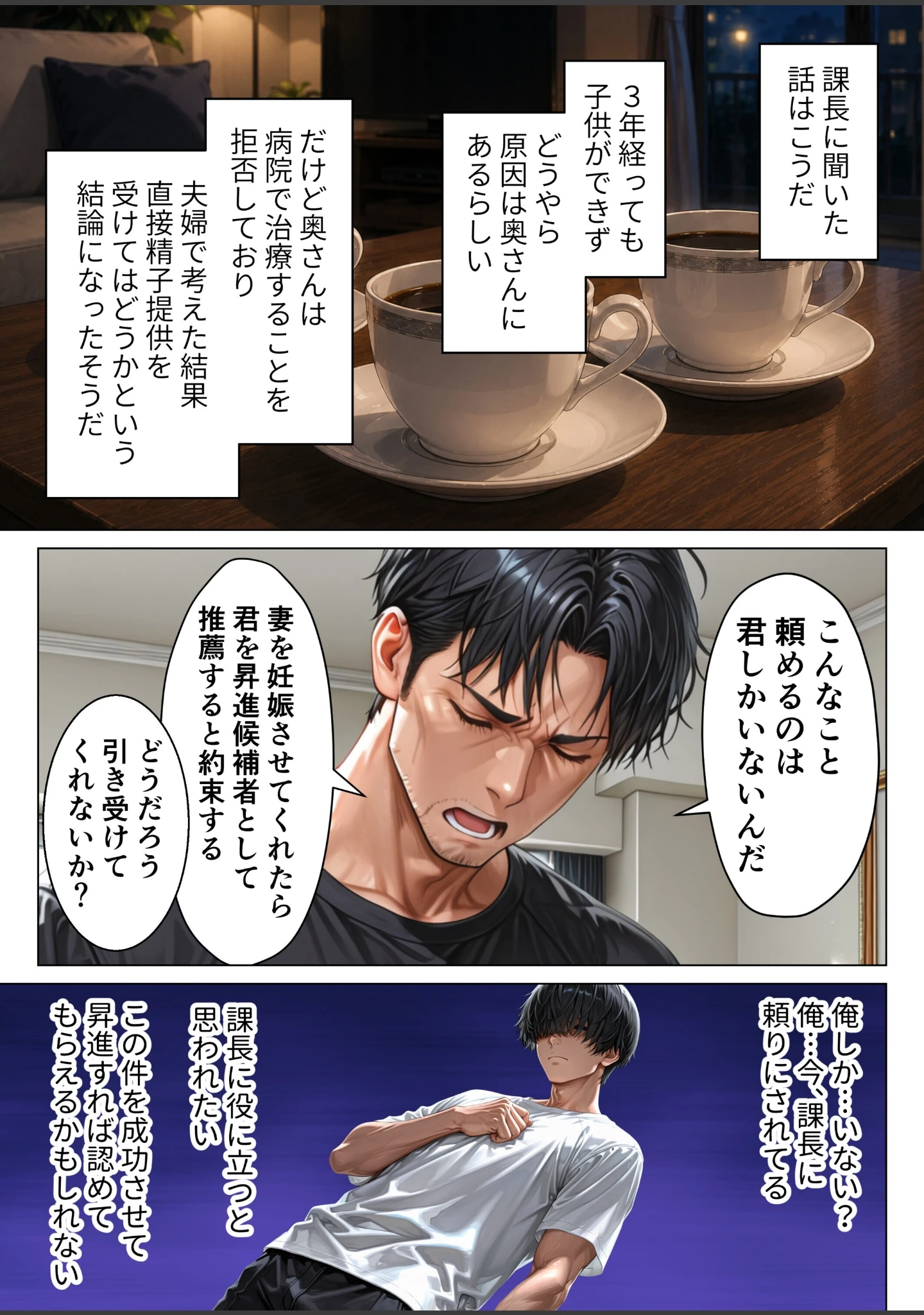「昇進を賭けて種なし上司の清楚妻と本気で種付けセックスします！【モザイク版】」（りんごパイ） 試し読み 11ページ目