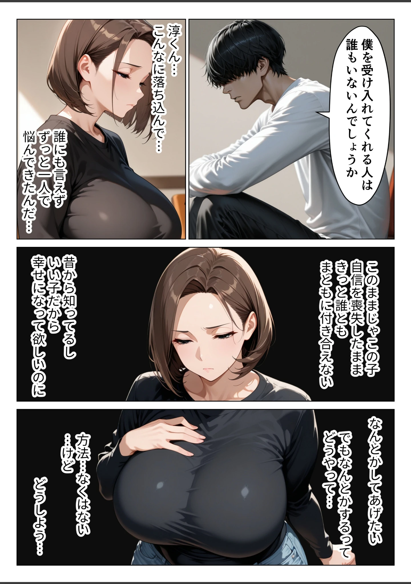 「僕のデカチンコンプレックスを克服するため隣家のむちむち人妻と本気セックスします！【モザイク版】」（りんごパイ） 試し読み 10ページ目