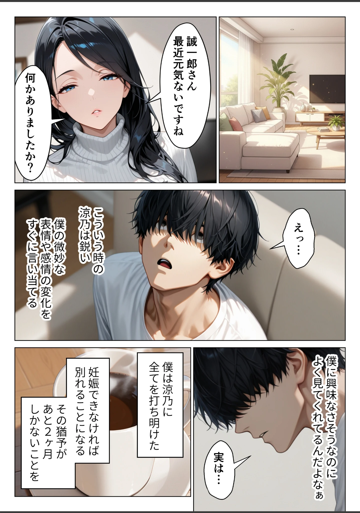 「絶対に笑わない僕のクール妻を全力で孕ませる話【モザイク版】」（りんごパイ） 試し読み 12ページ目